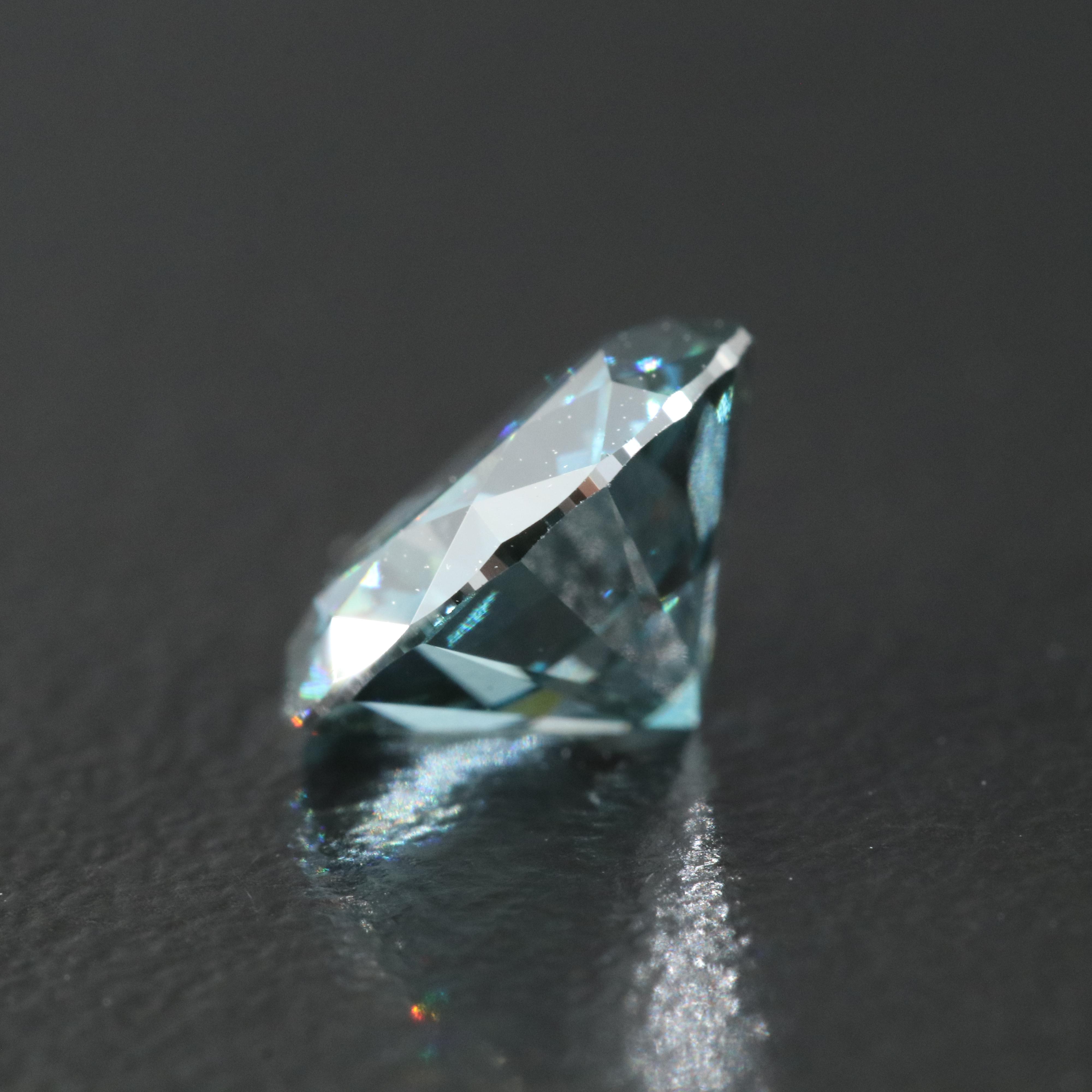Loose 1.92 CT Fancy Dark Greenish Blue Diamond