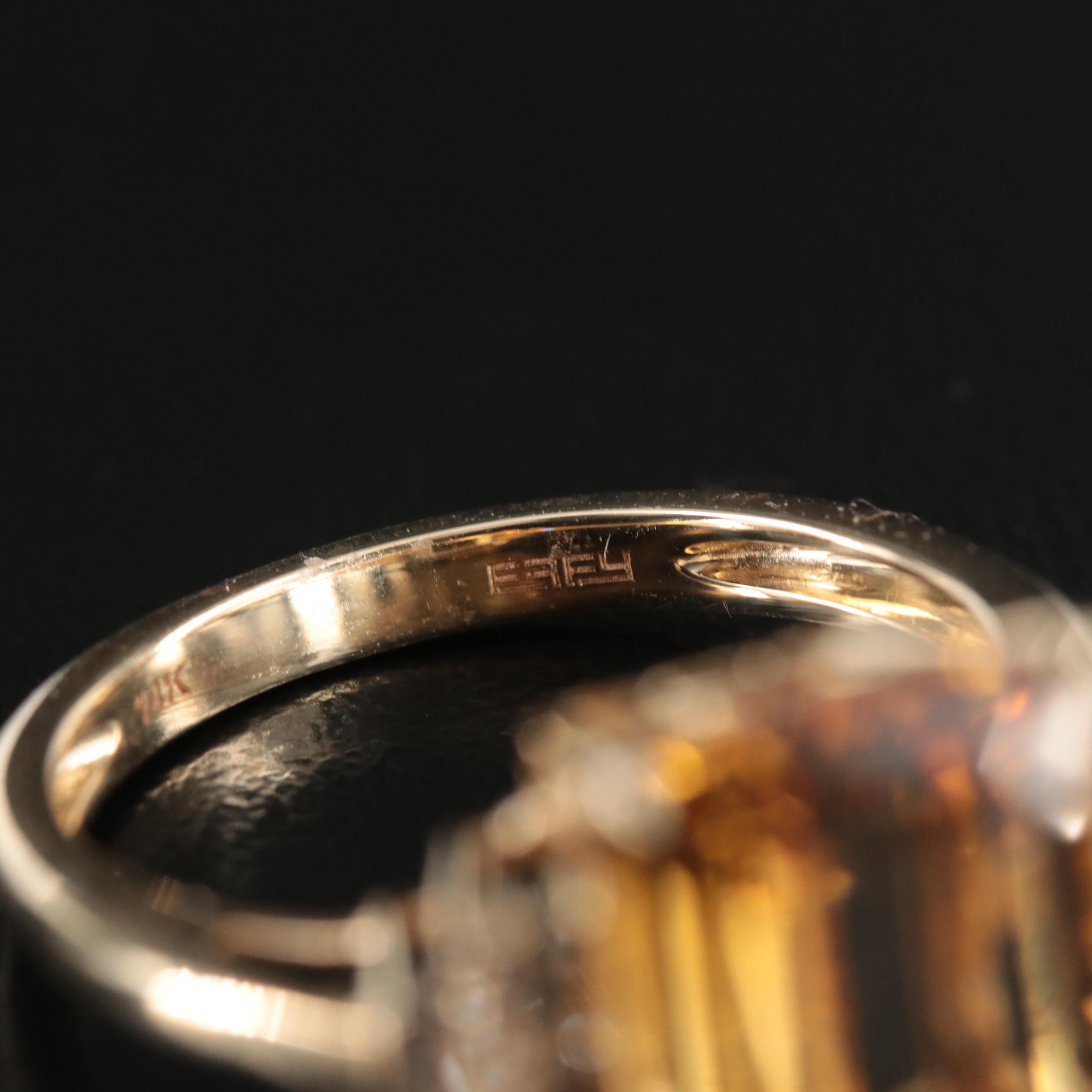 Effy 14K Citrine and Diamond Ring