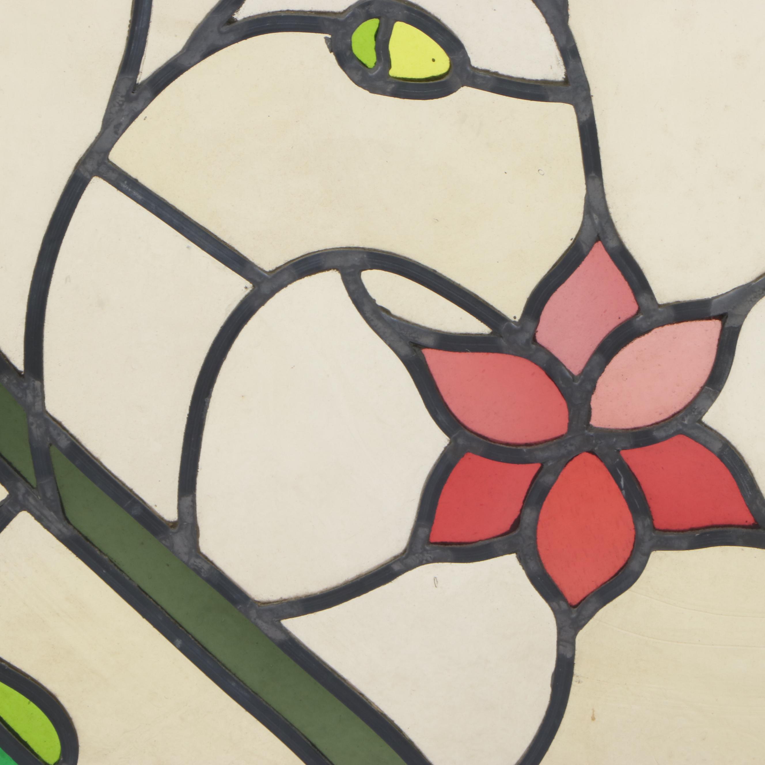 Art Nouveau Style Stained Glass Panel