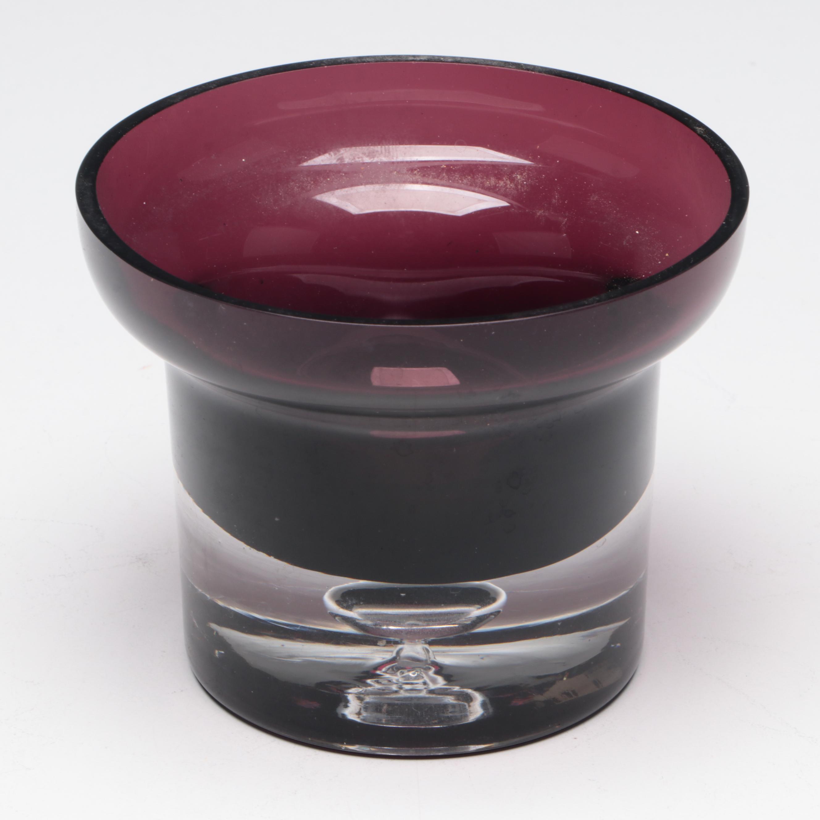 Amethyst Glass Lipped Bowls and Footed Bowl