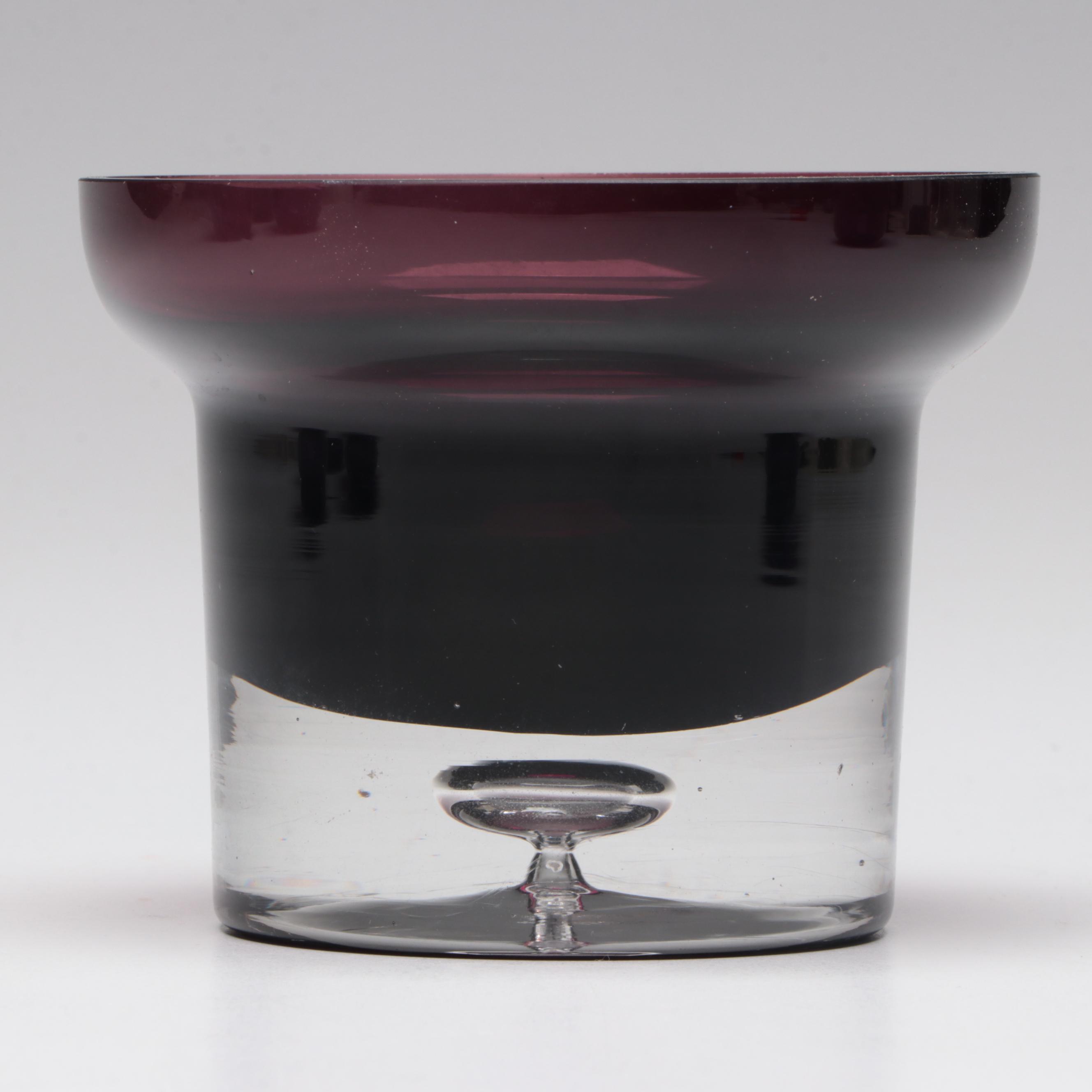 Amethyst Glass Lipped Bowls and Footed Bowl