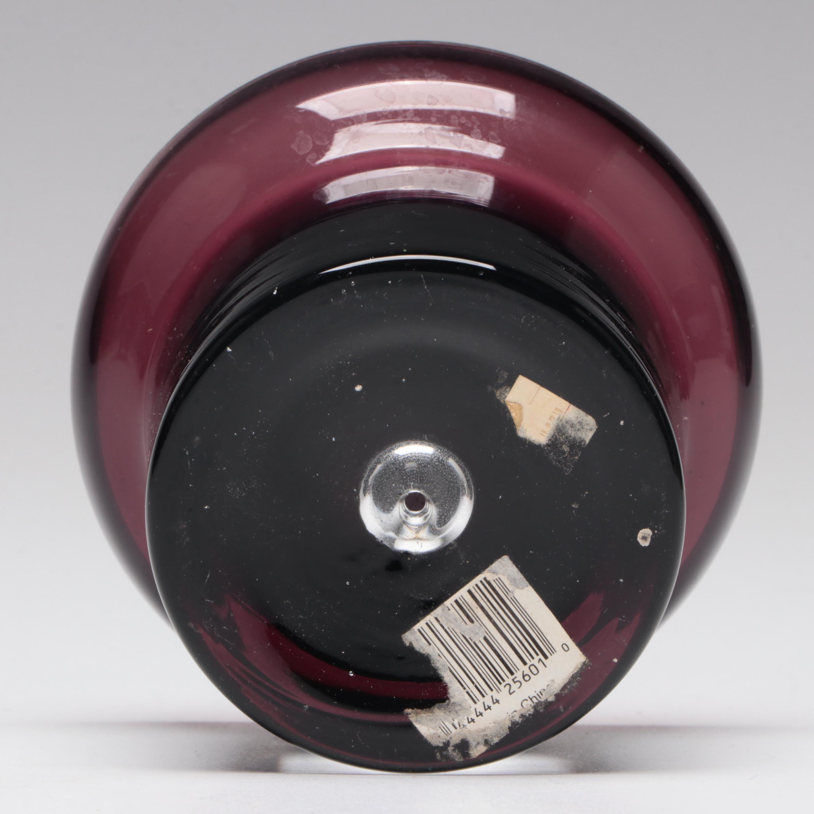 Amethyst Glass Lipped Bowls and Footed Bowl