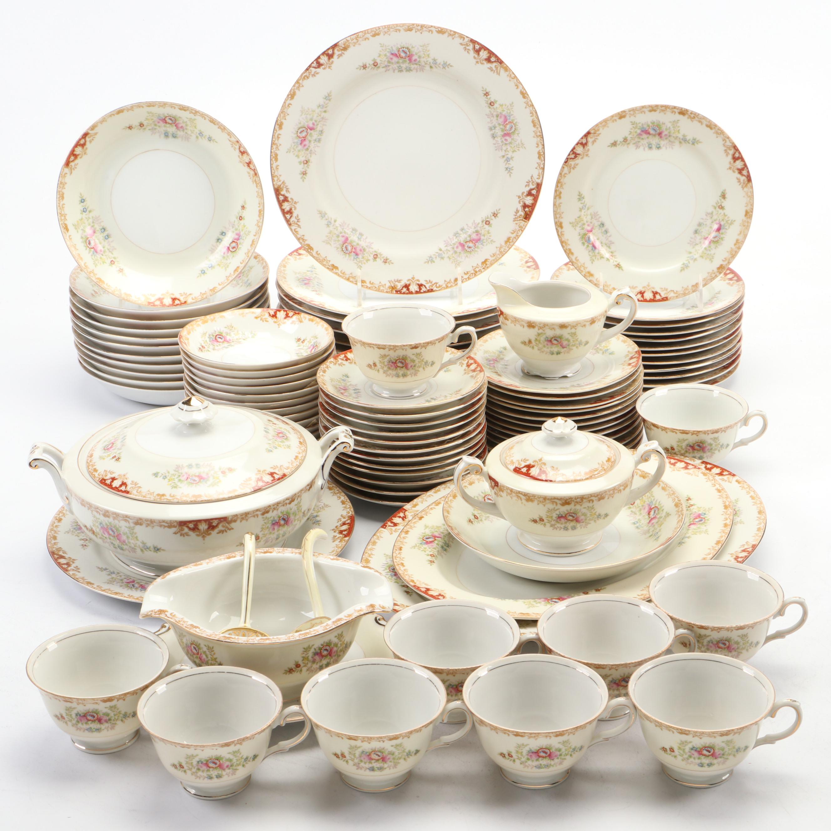 Japanese Porcelain Art Deco Style Tableware, Mid-20th Century