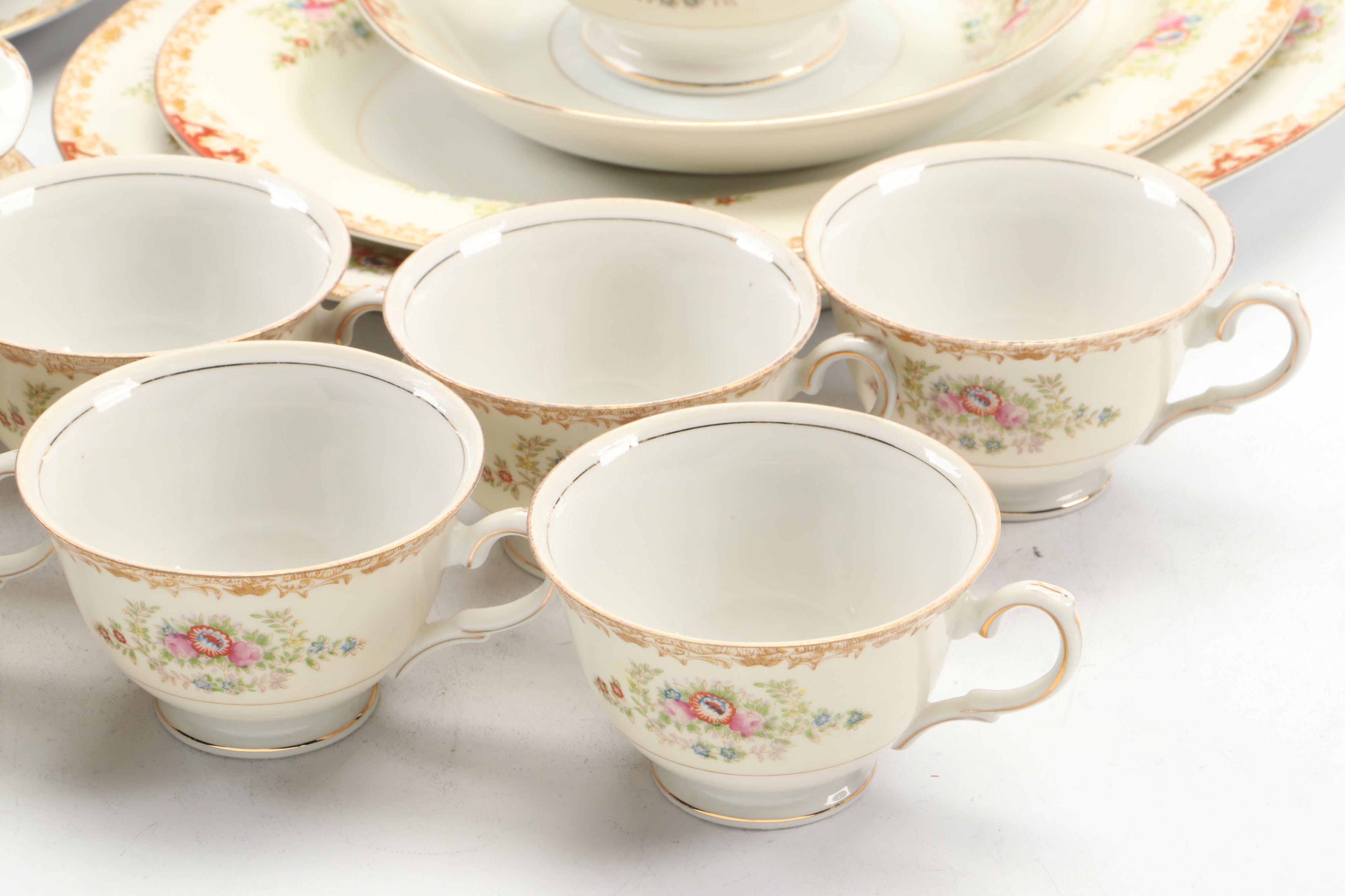 Japanese Porcelain Art Deco Style Tableware, Mid-20th Century