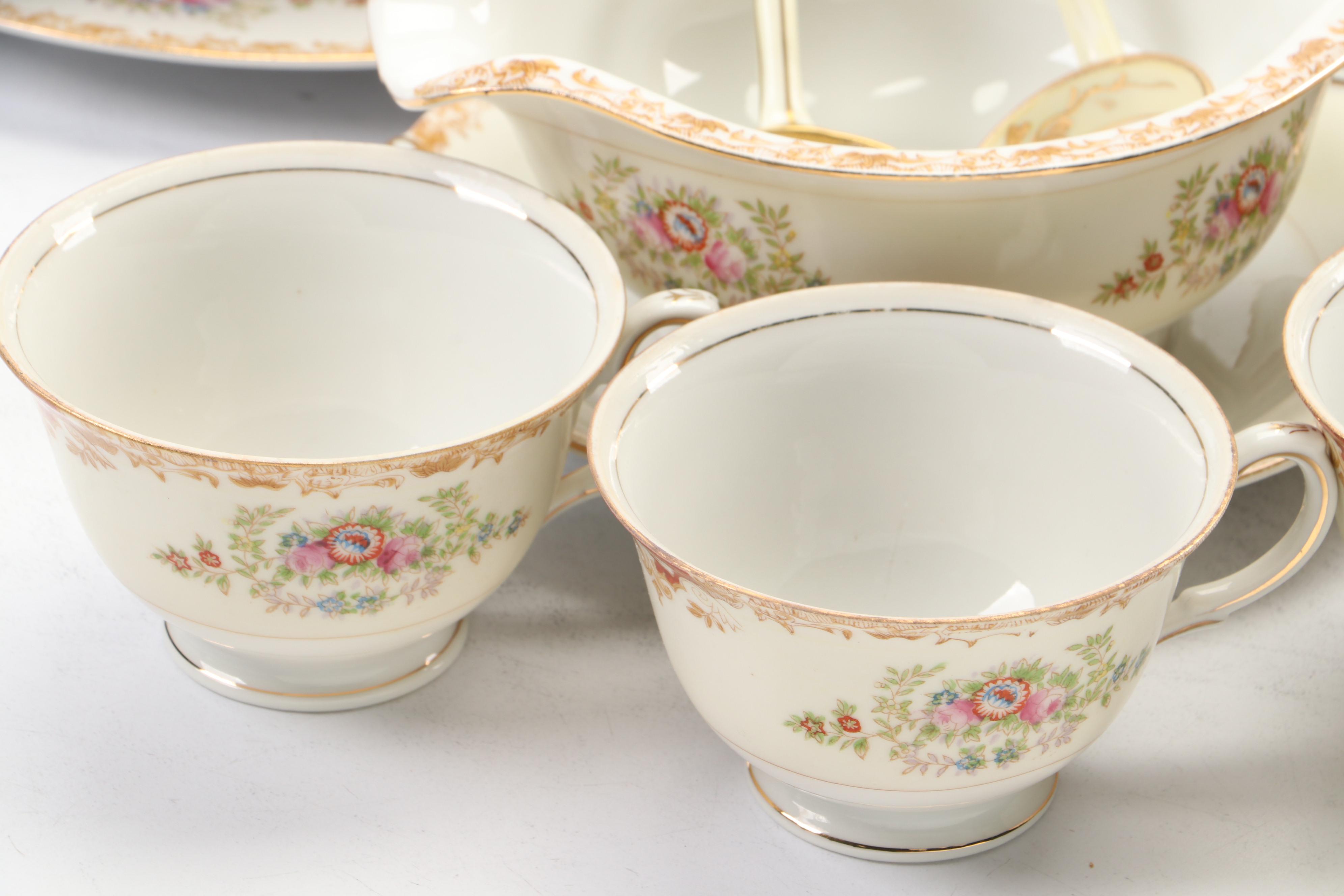 Japanese Porcelain Art Deco Style Tableware, Mid-20th Century