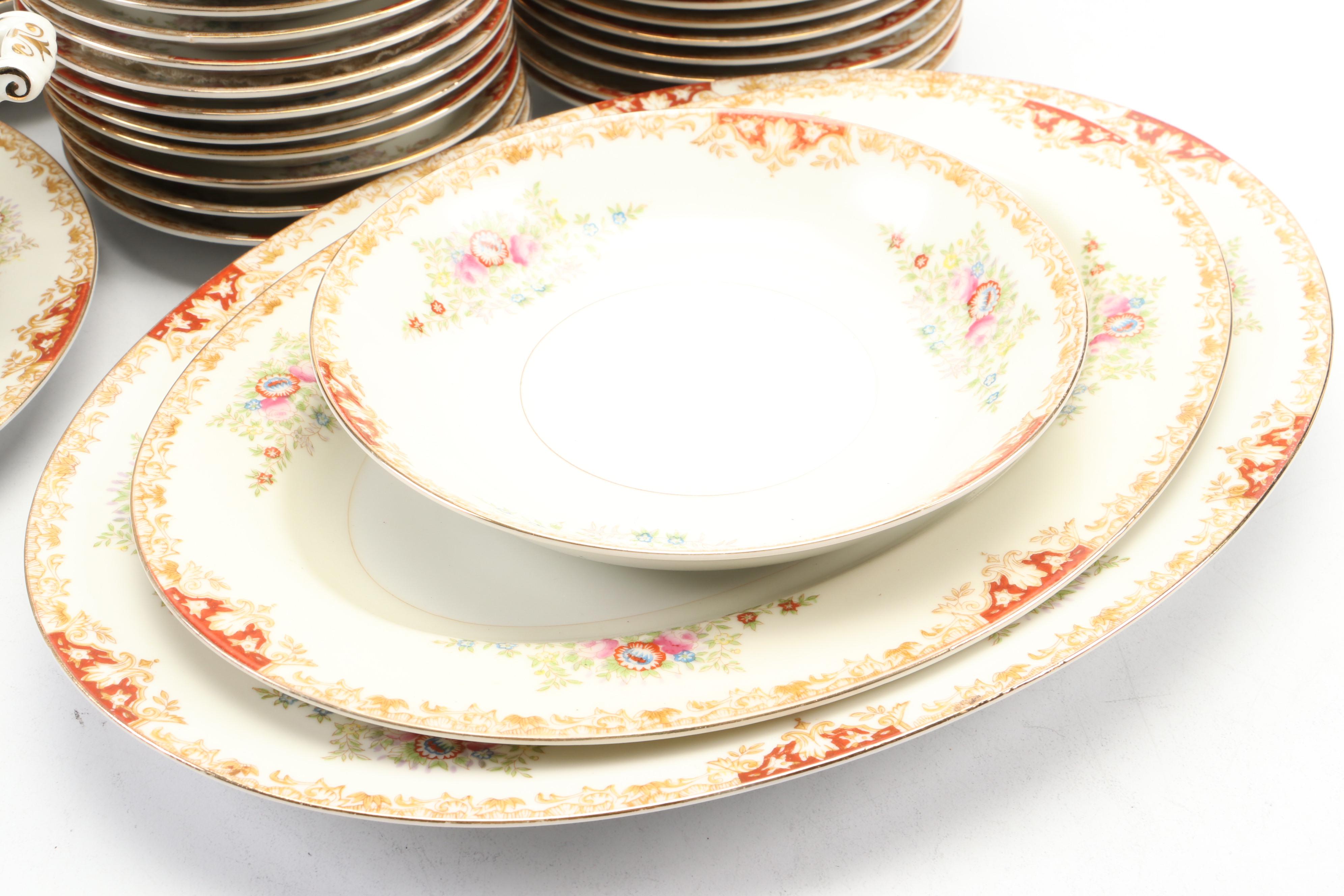 Japanese Porcelain Art Deco Style Tableware, Mid-20th Century