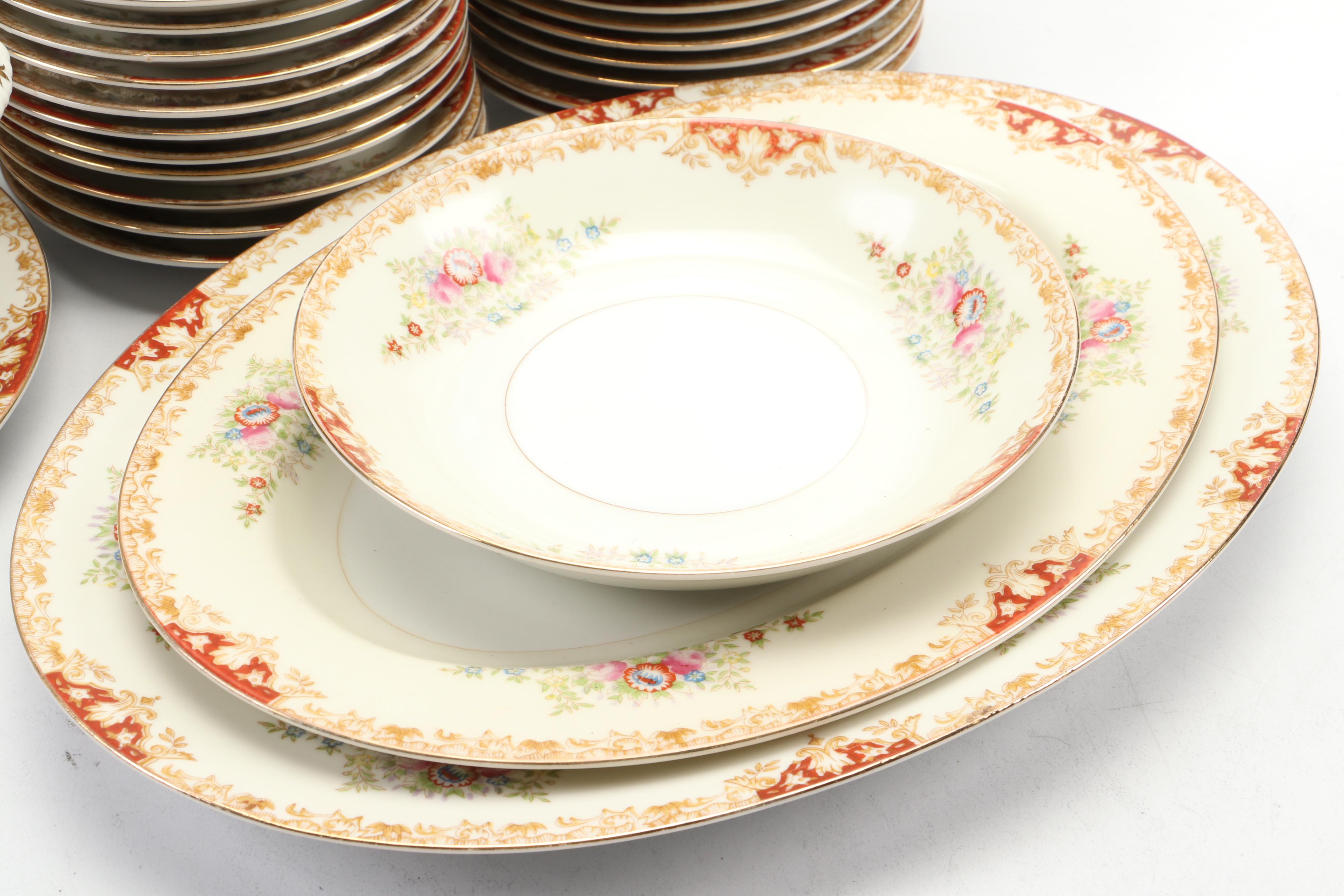 Japanese Porcelain Art Deco Style Tableware, Mid-20th Century