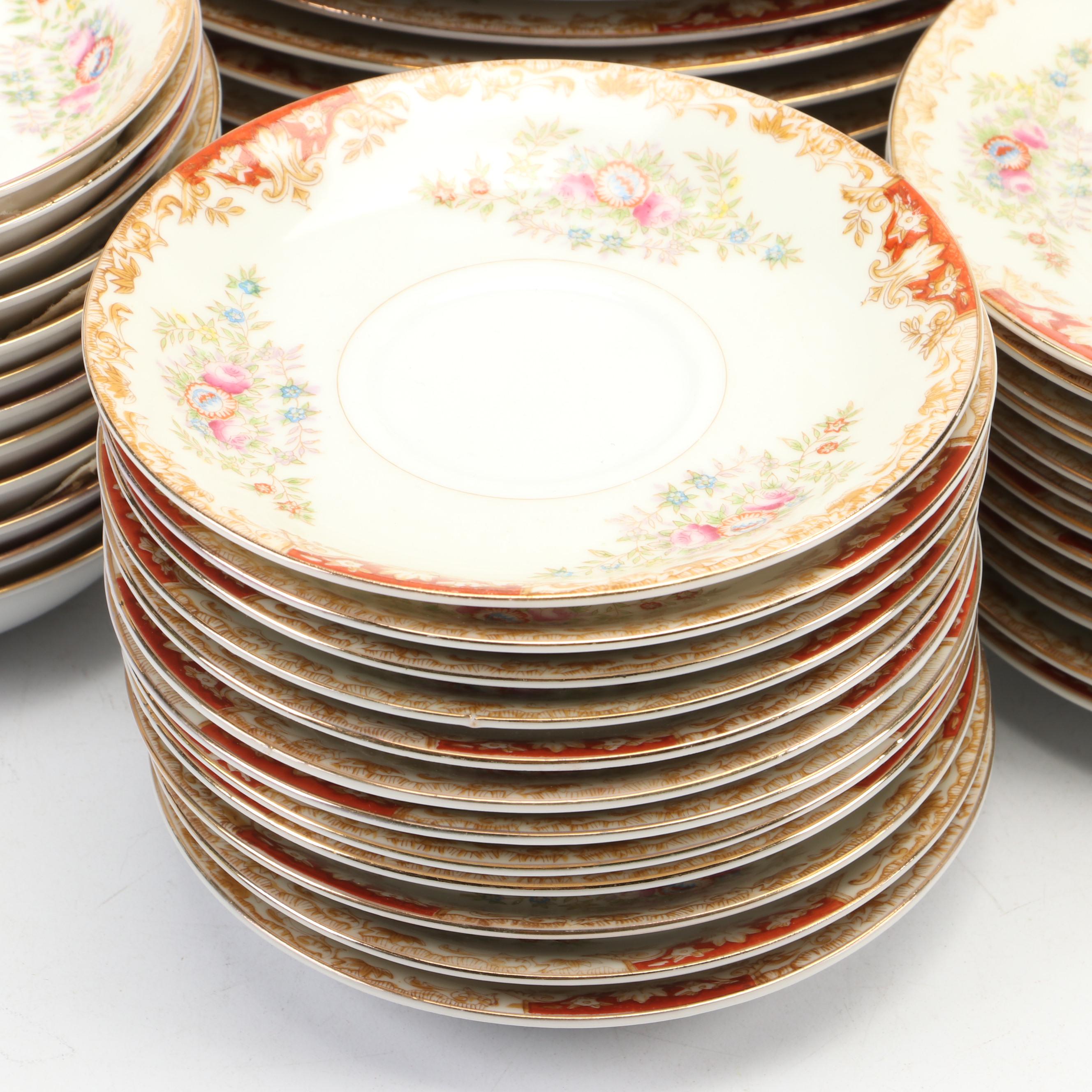 Japanese Porcelain Art Deco Style Tableware, Mid-20th Century