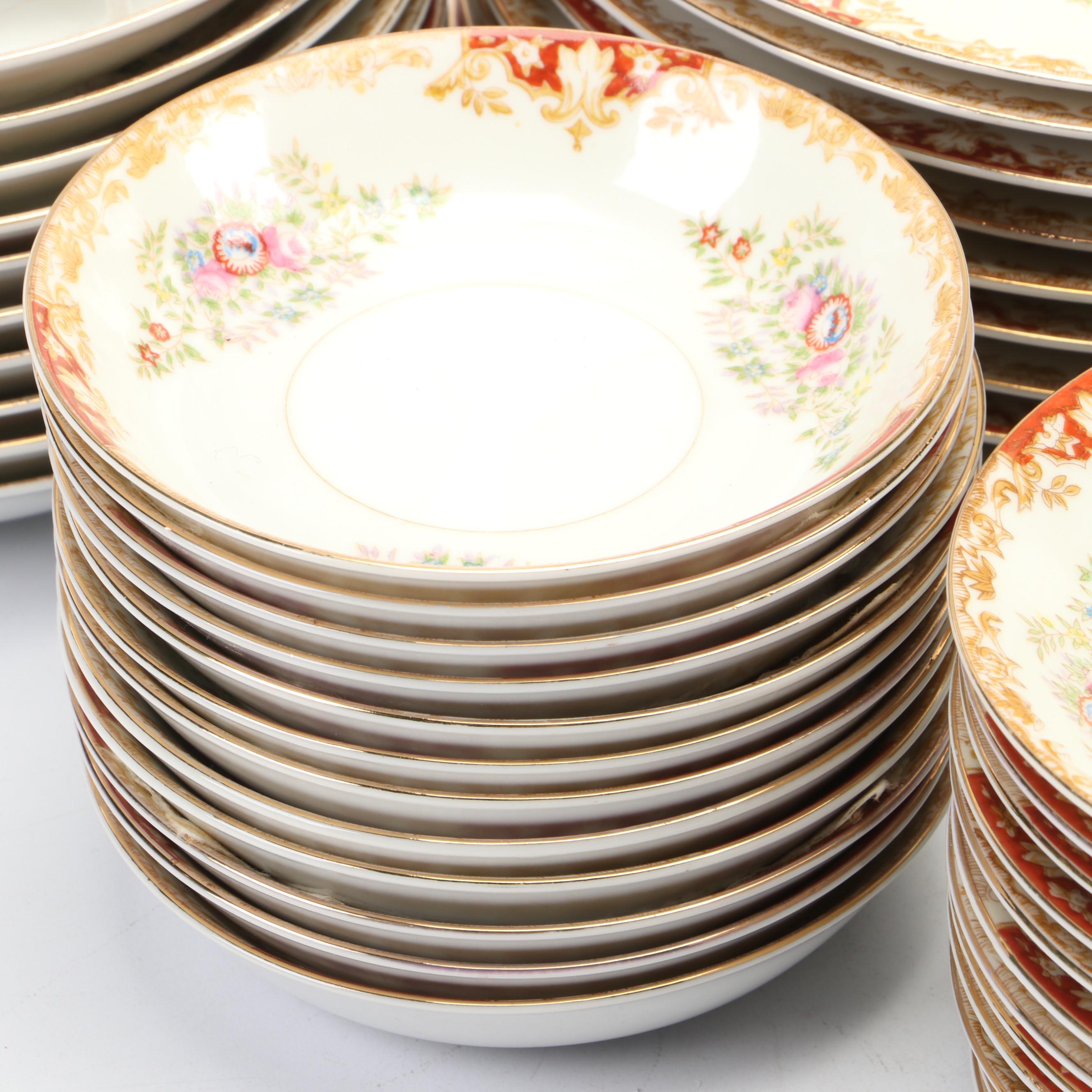 Japanese Porcelain Art Deco Style Tableware, Mid-20th Century