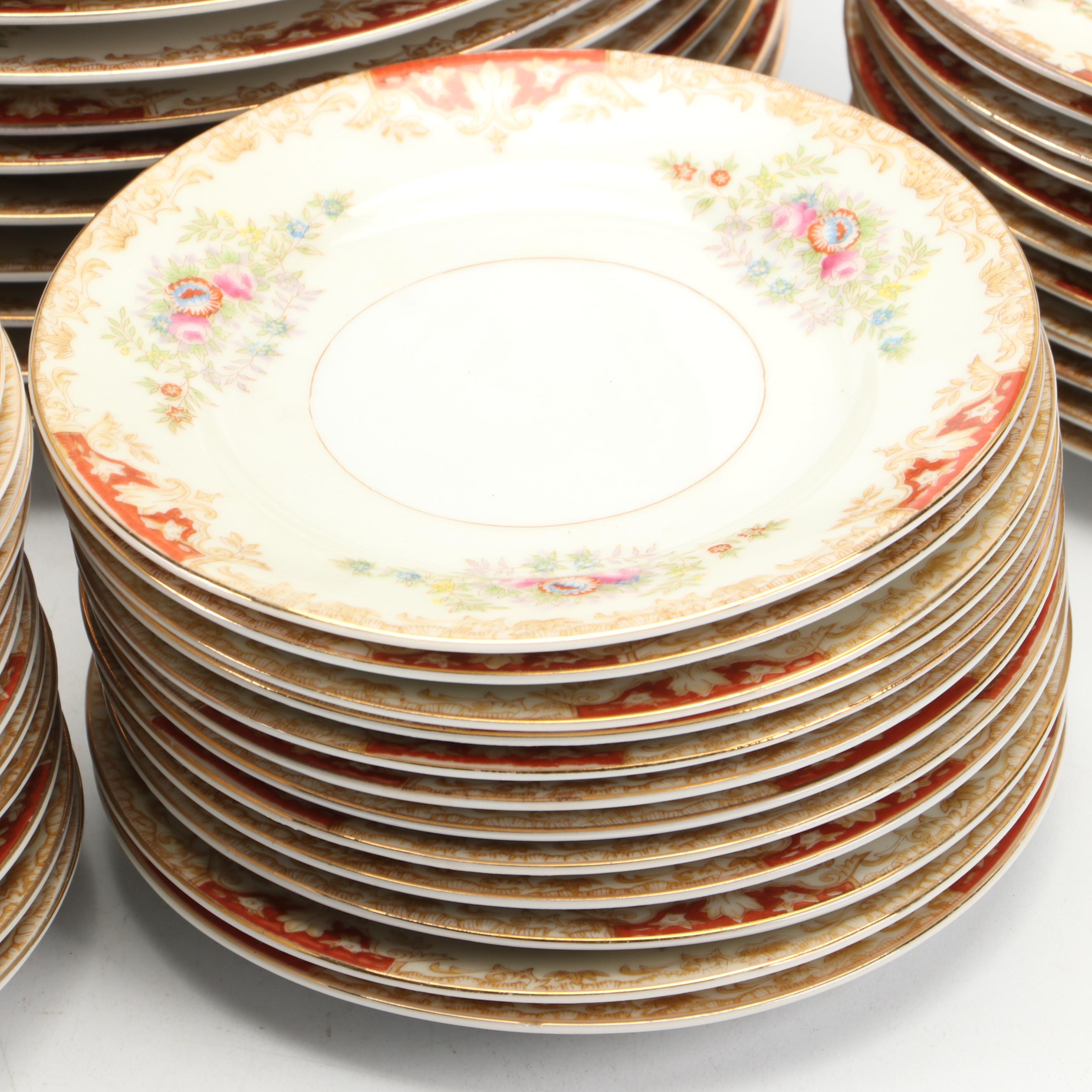 Japanese Porcelain Art Deco Style Tableware, Mid-20th Century