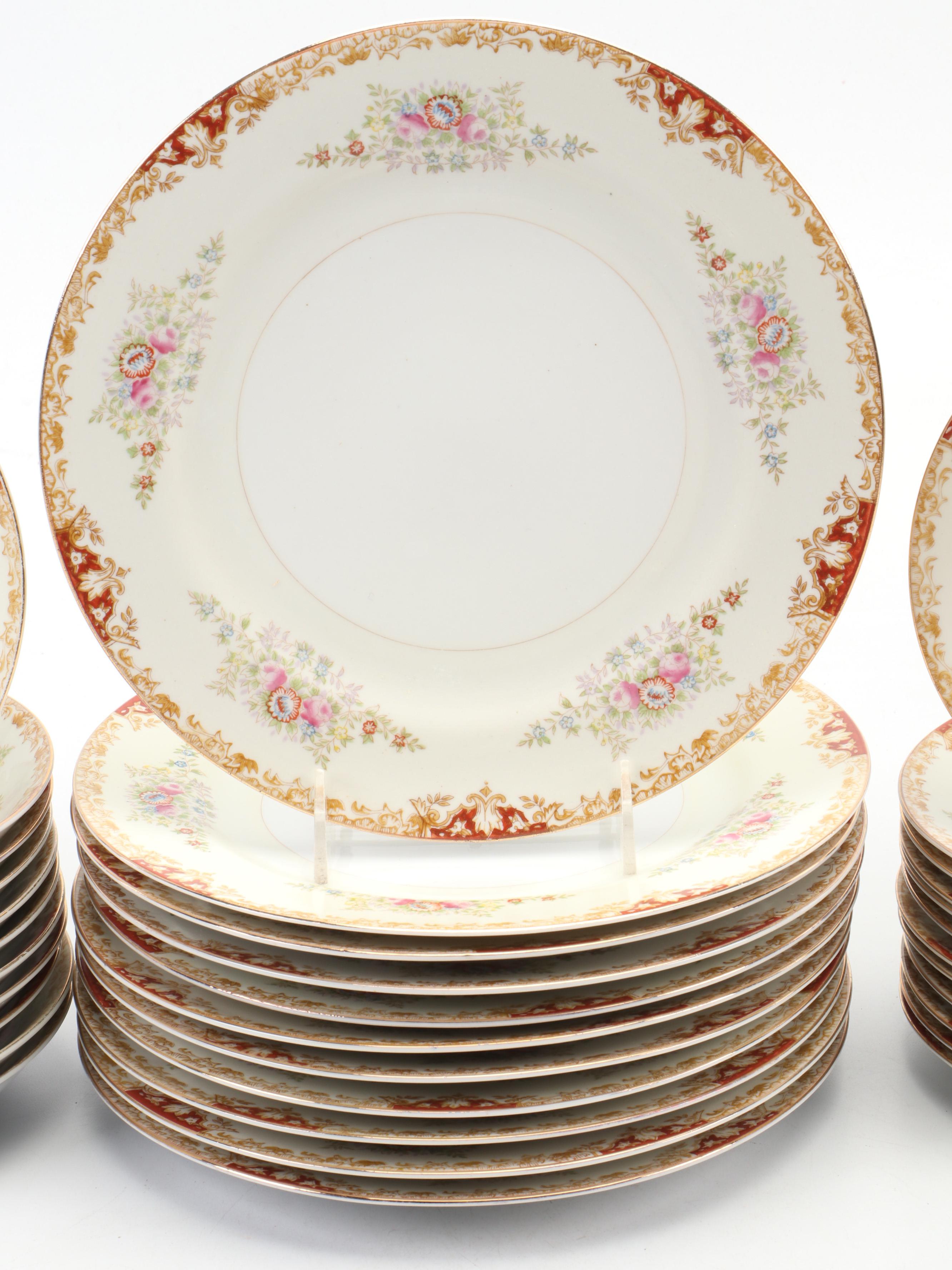 Japanese Porcelain Art Deco Style Tableware, Mid-20th Century