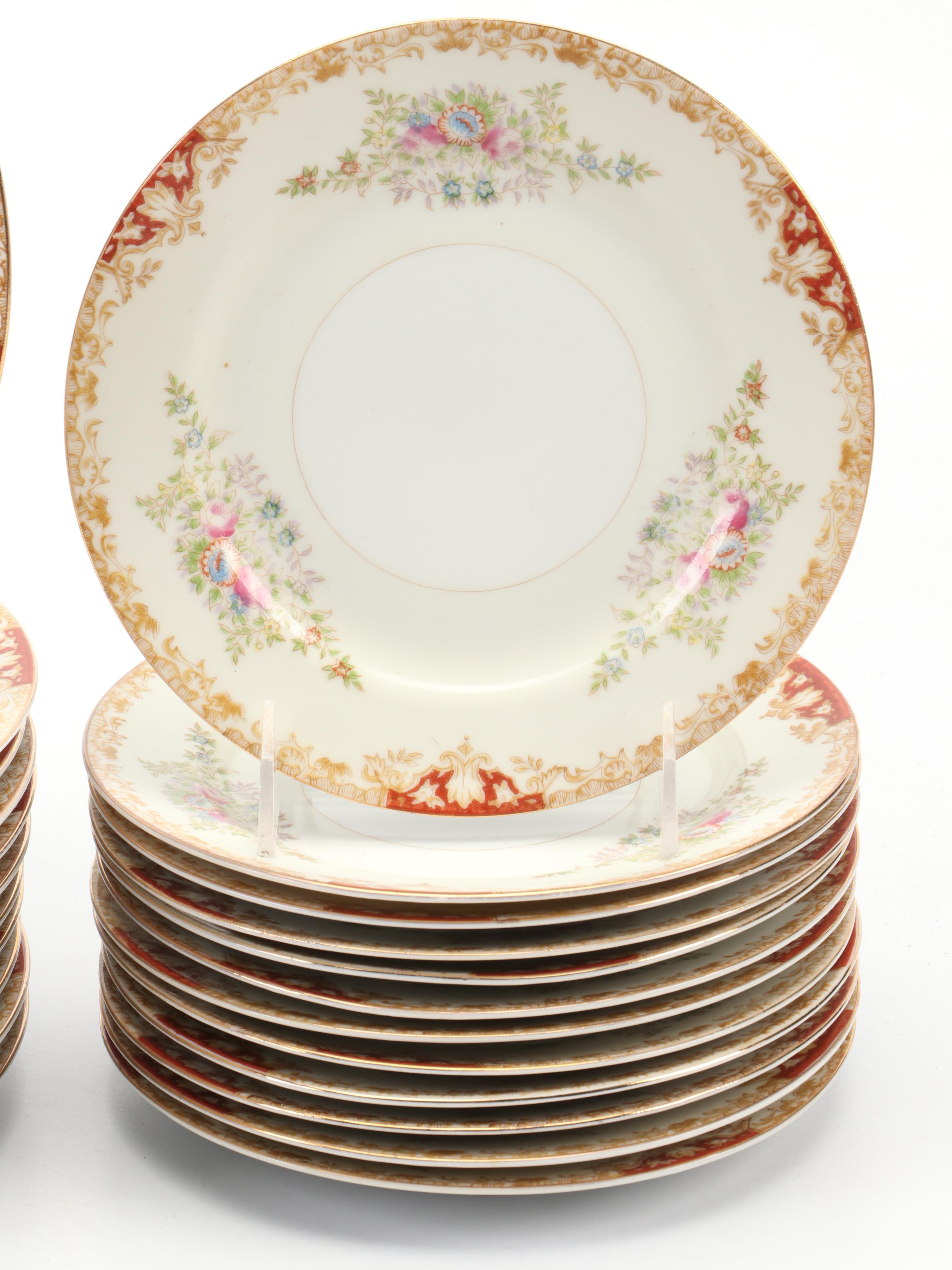 Japanese Porcelain Art Deco Style Tableware, Mid-20th Century