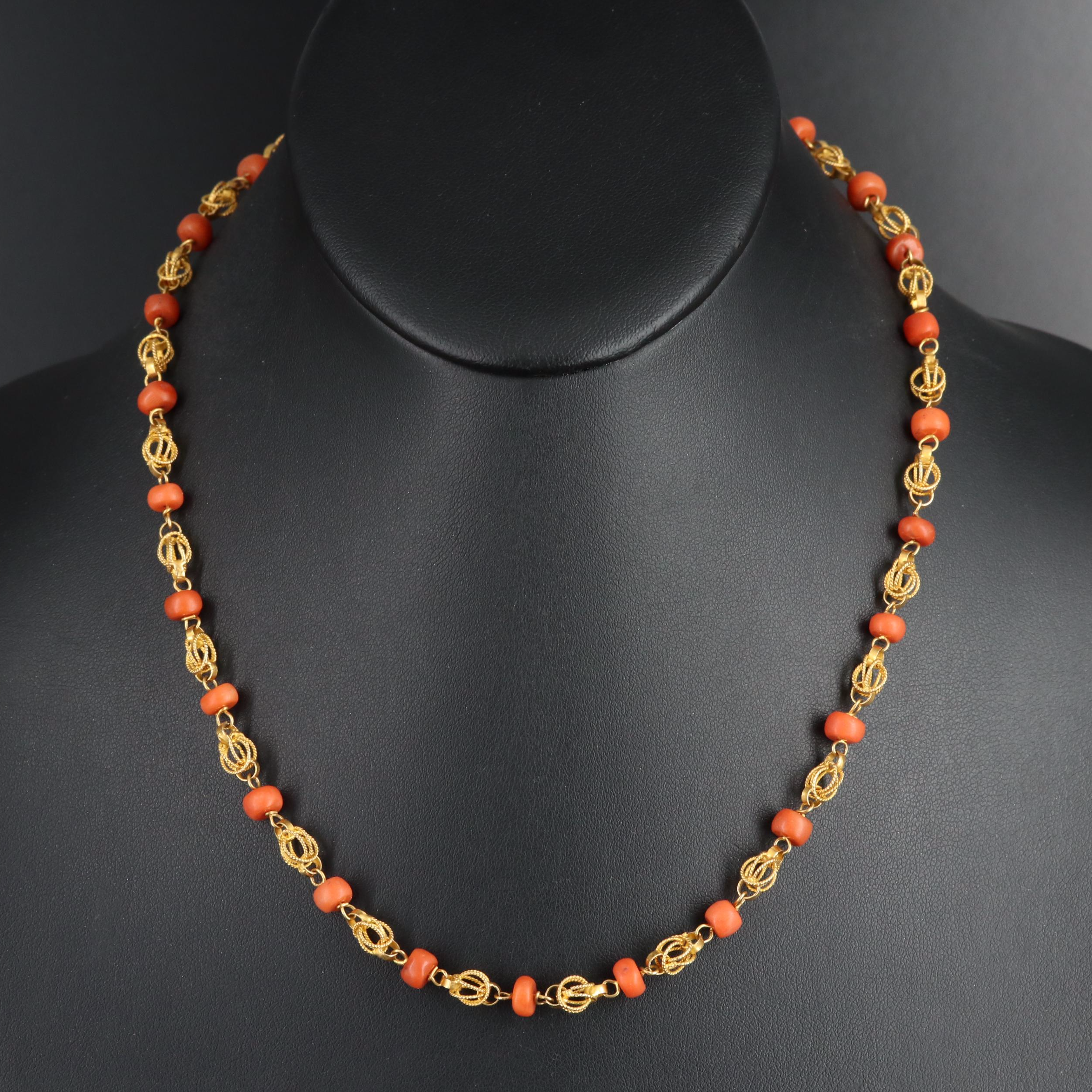 18K Coral Necklace