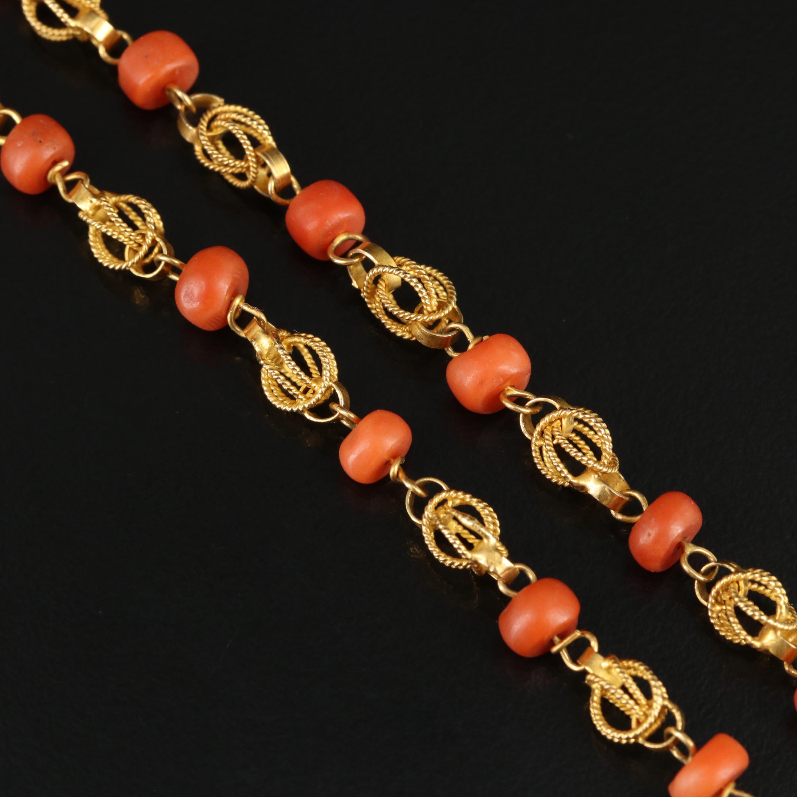 18K Coral Necklace