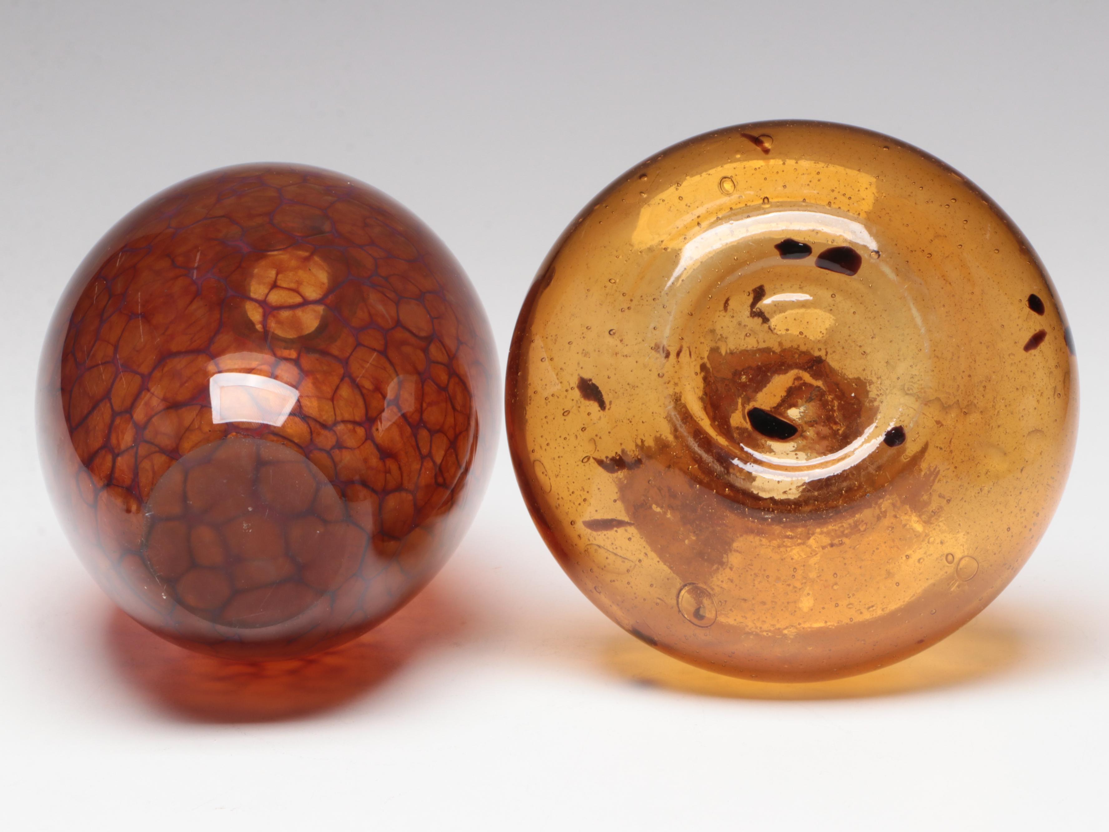 Pairpoint Amethyst and Other Amber Glass Vases