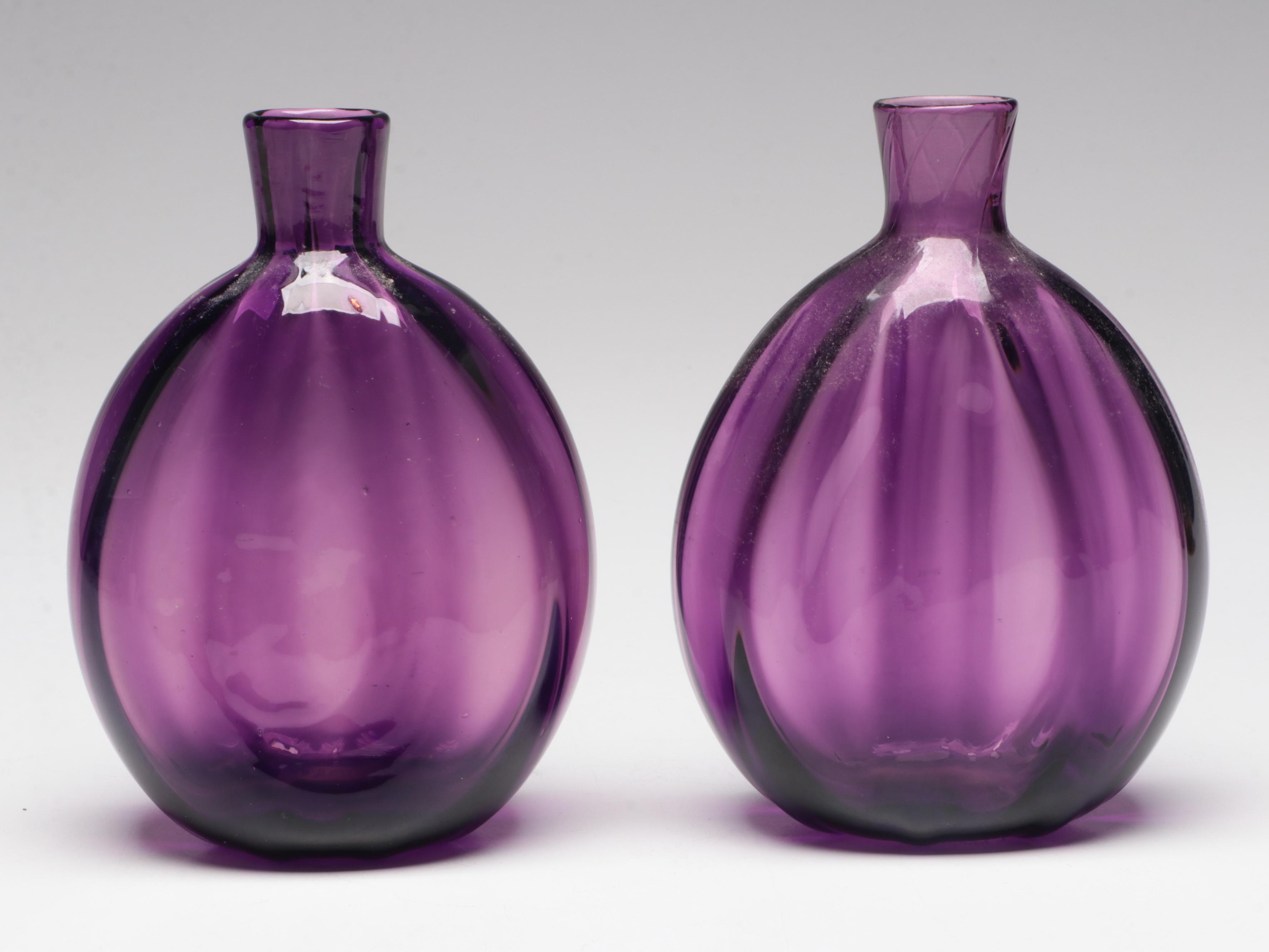 Pairpoint Amethyst and Other Amber Glass Vases