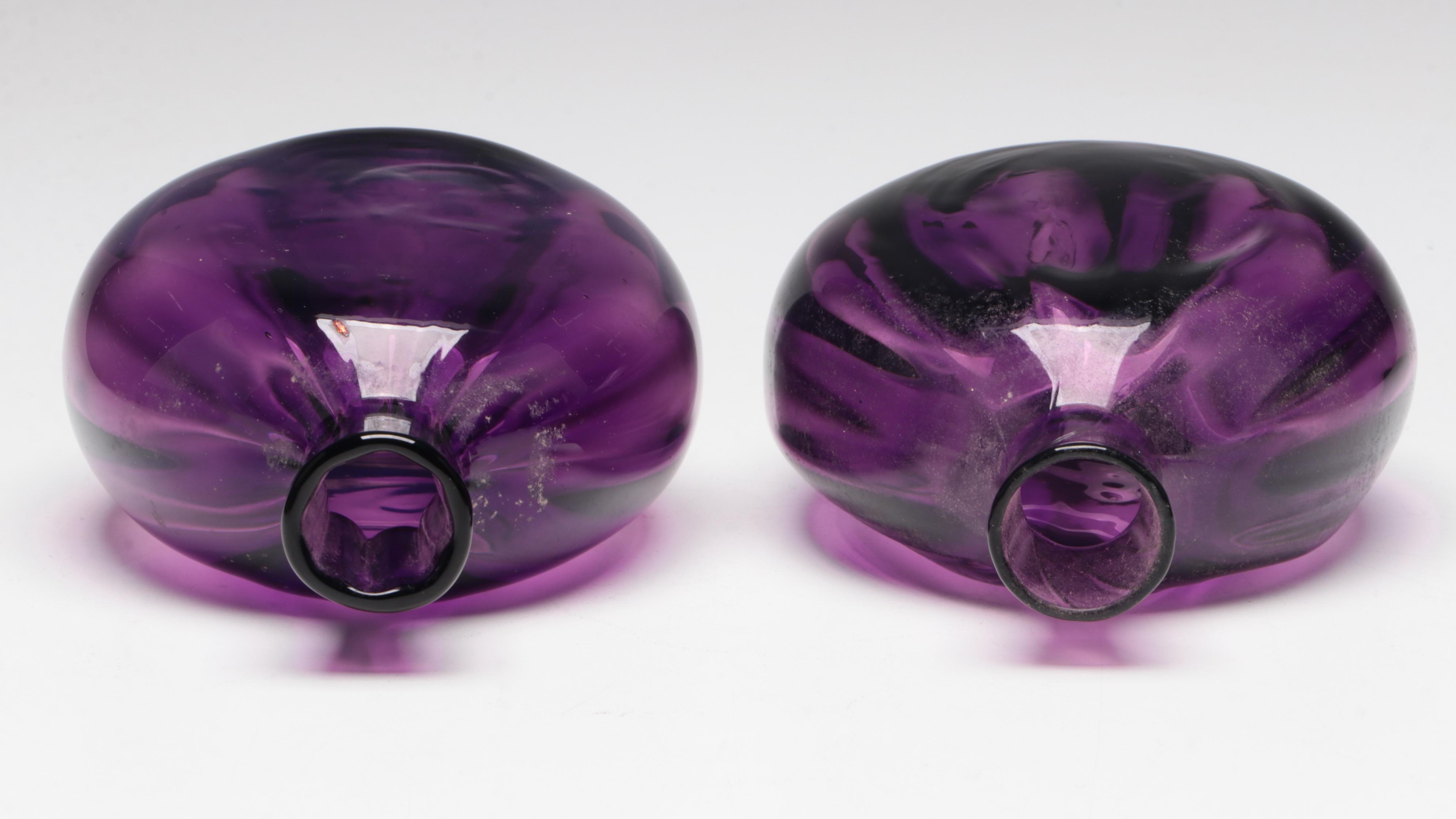 Pairpoint Amethyst and Other Amber Glass Vases