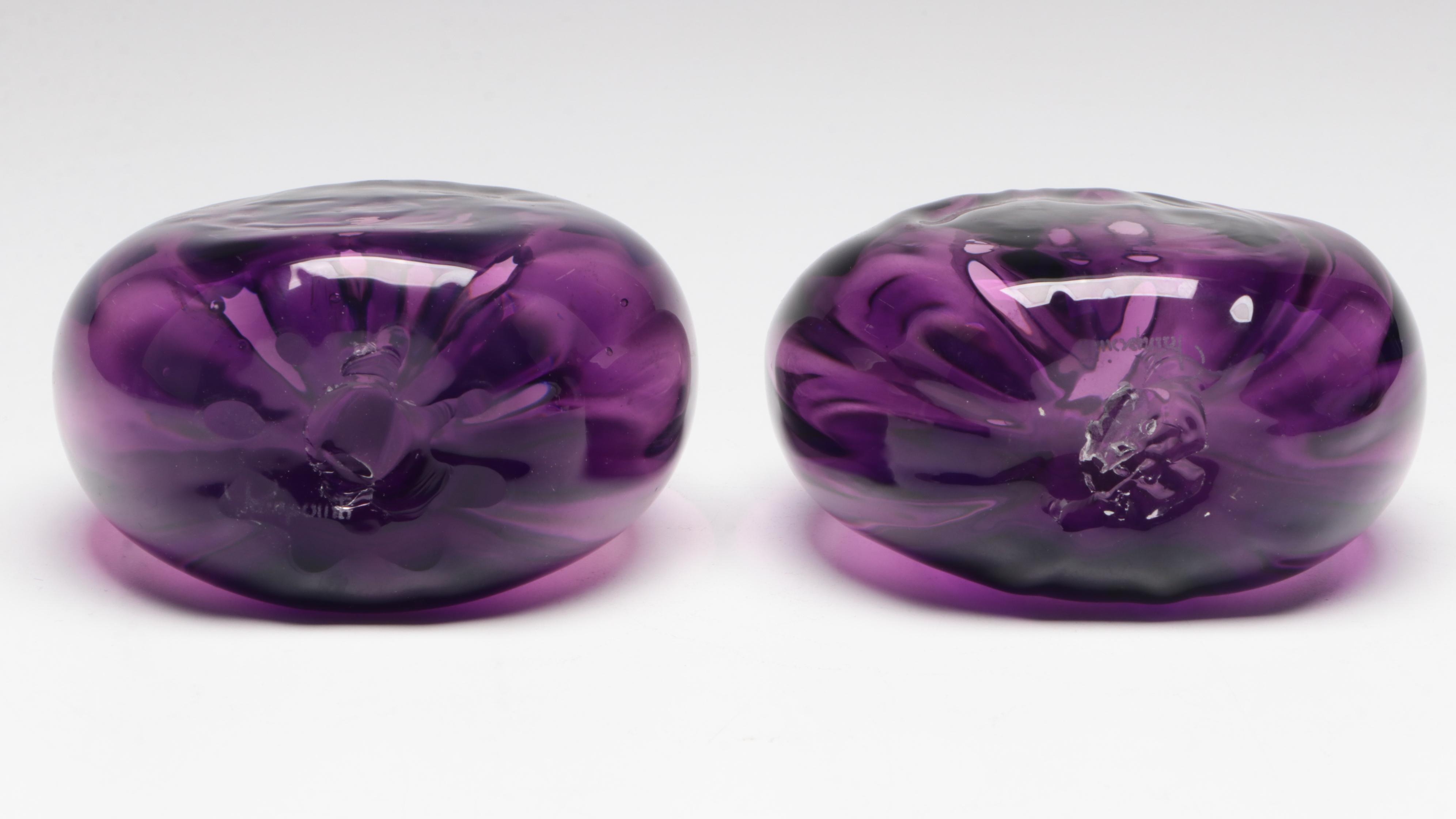 Pairpoint Amethyst and Other Amber Glass Vases
