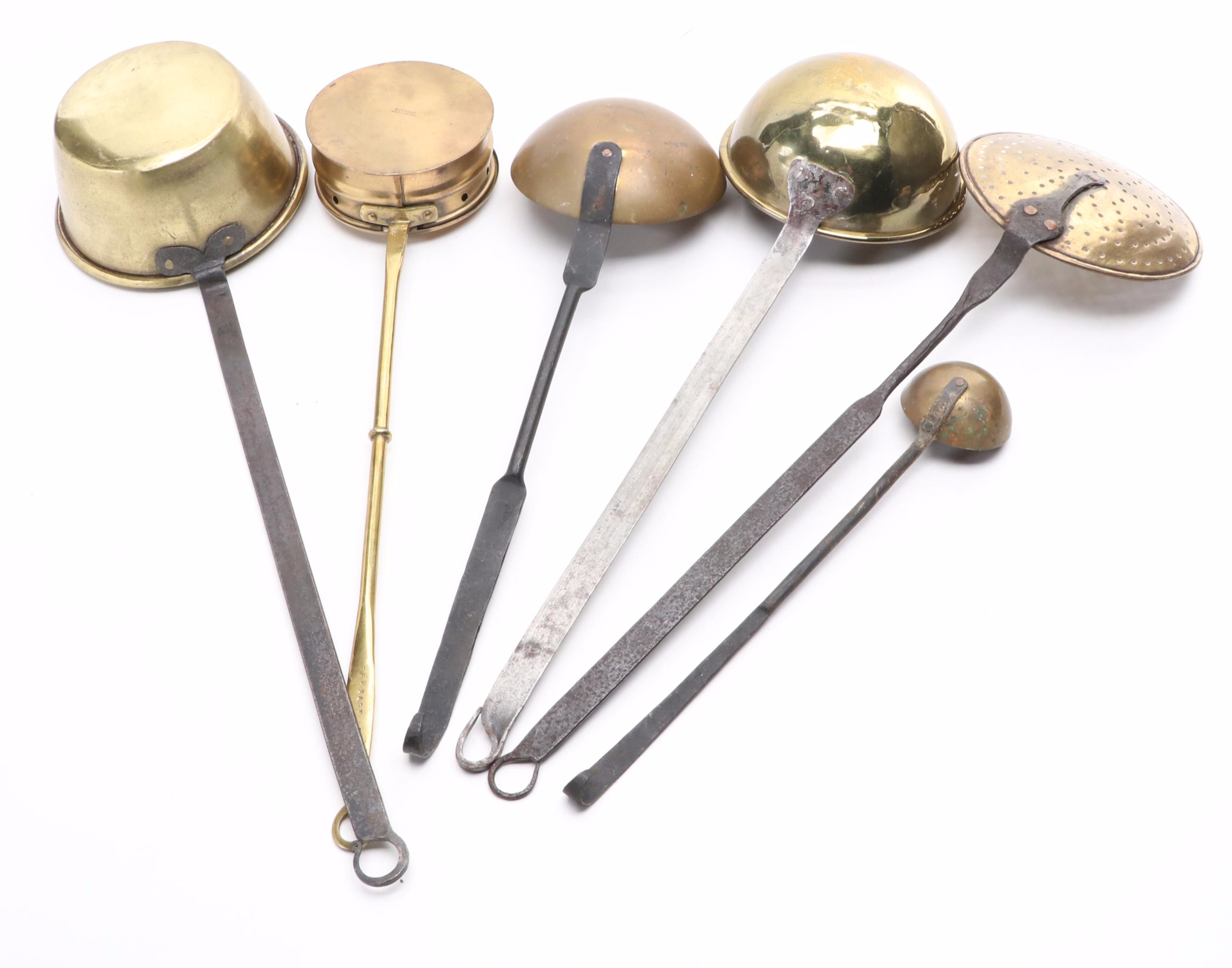 Cast Iron and Brass Bed Warmers and Other Tools