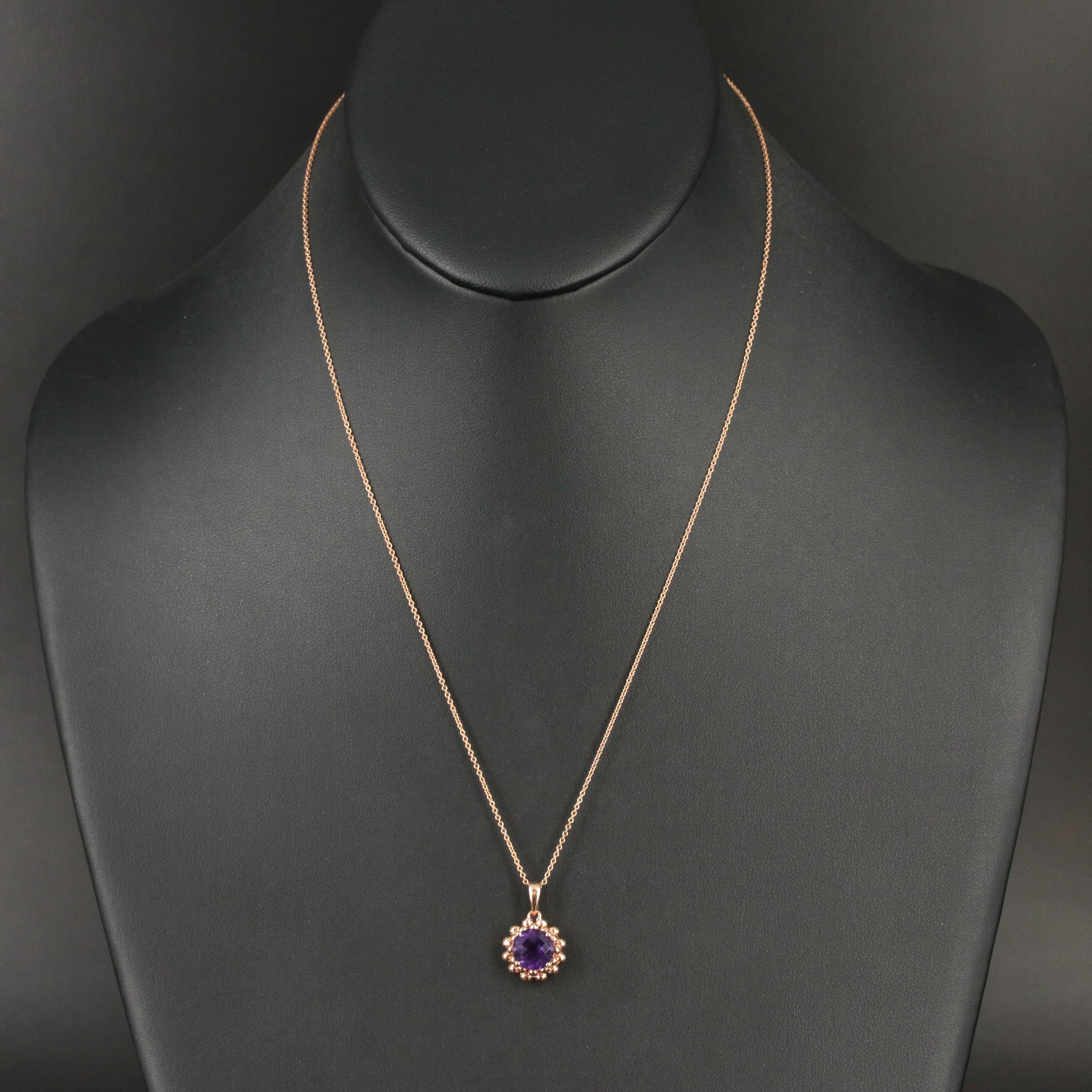 Effy 14K Rose Gold and Amethyst Pendant Necklace