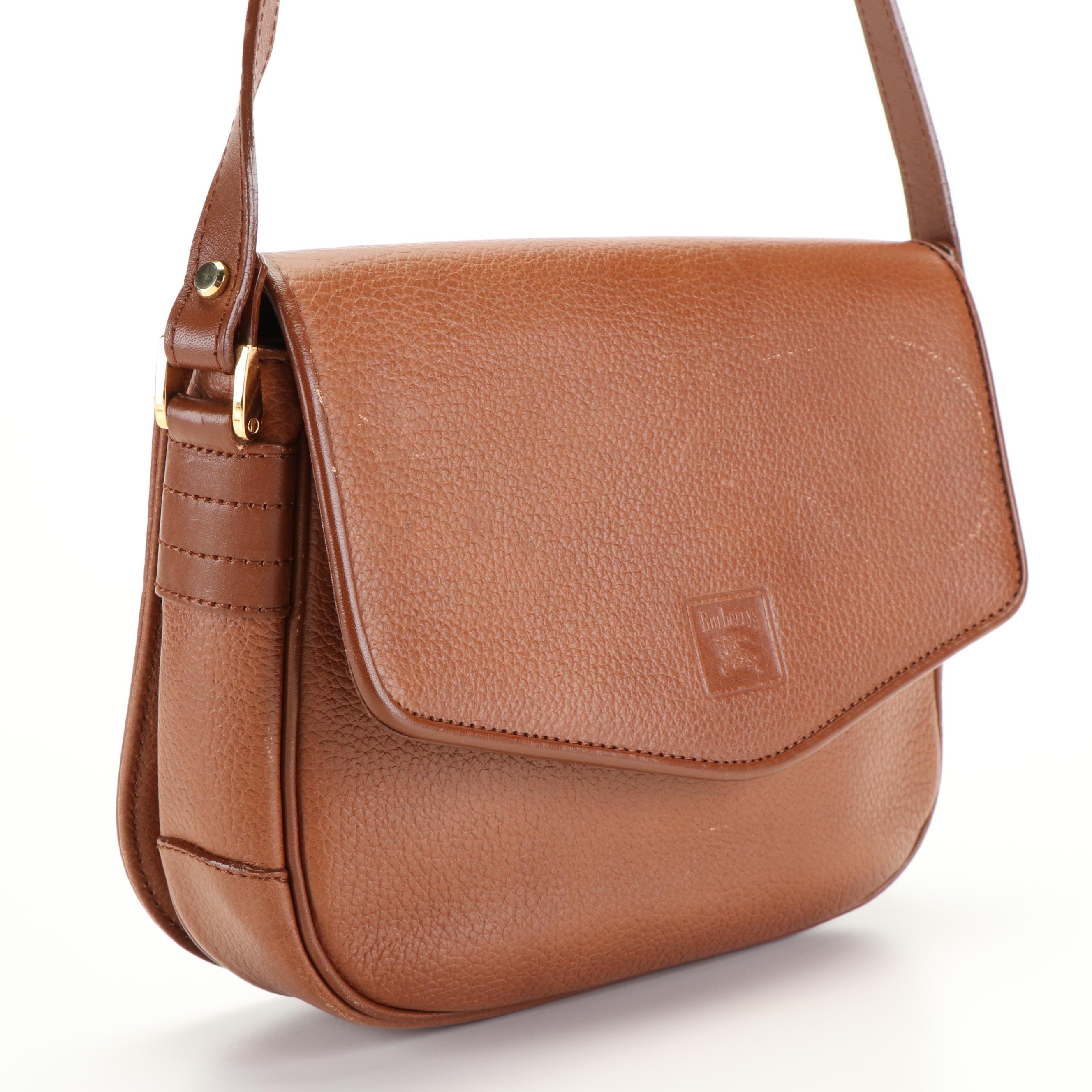 Burberrys FrontFlap Crossbody Bag in Brown Grain Leather EBTH