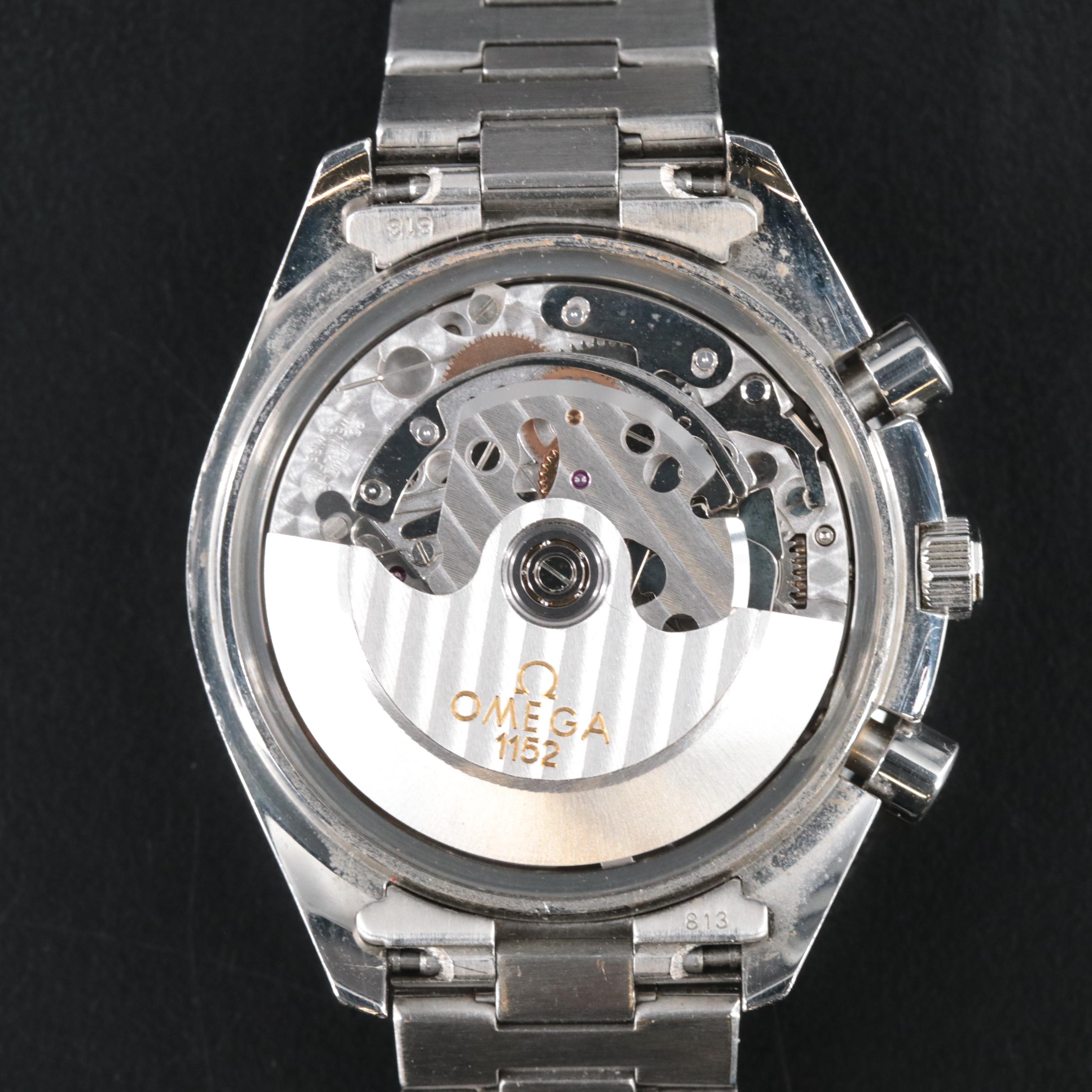 Omega Speedmaster Date Blue Dial Stainless Steel Watch