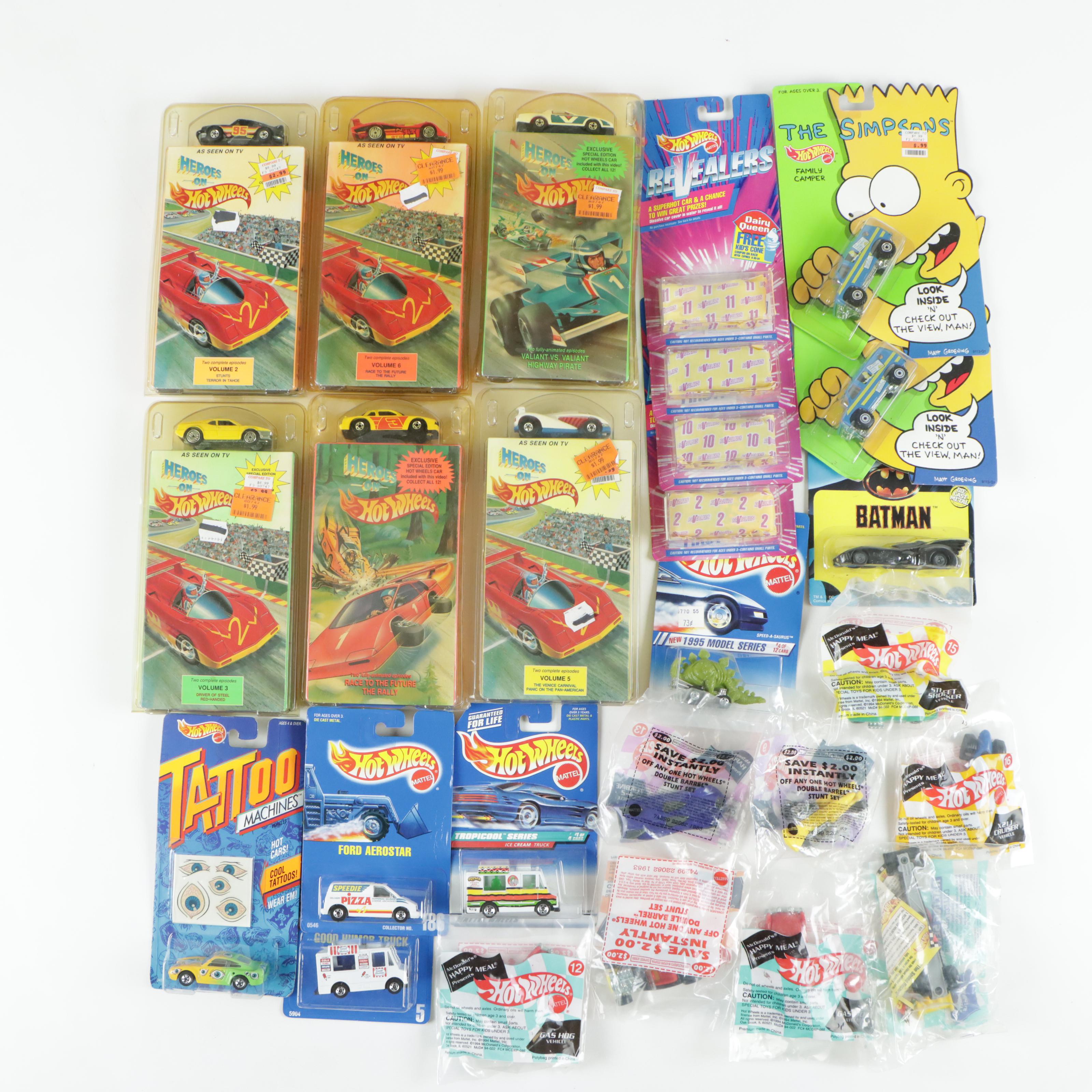 Hot Wheels Tattoo Machines, ReVealers, "Heroes on Hot Wheels" VHS, and More