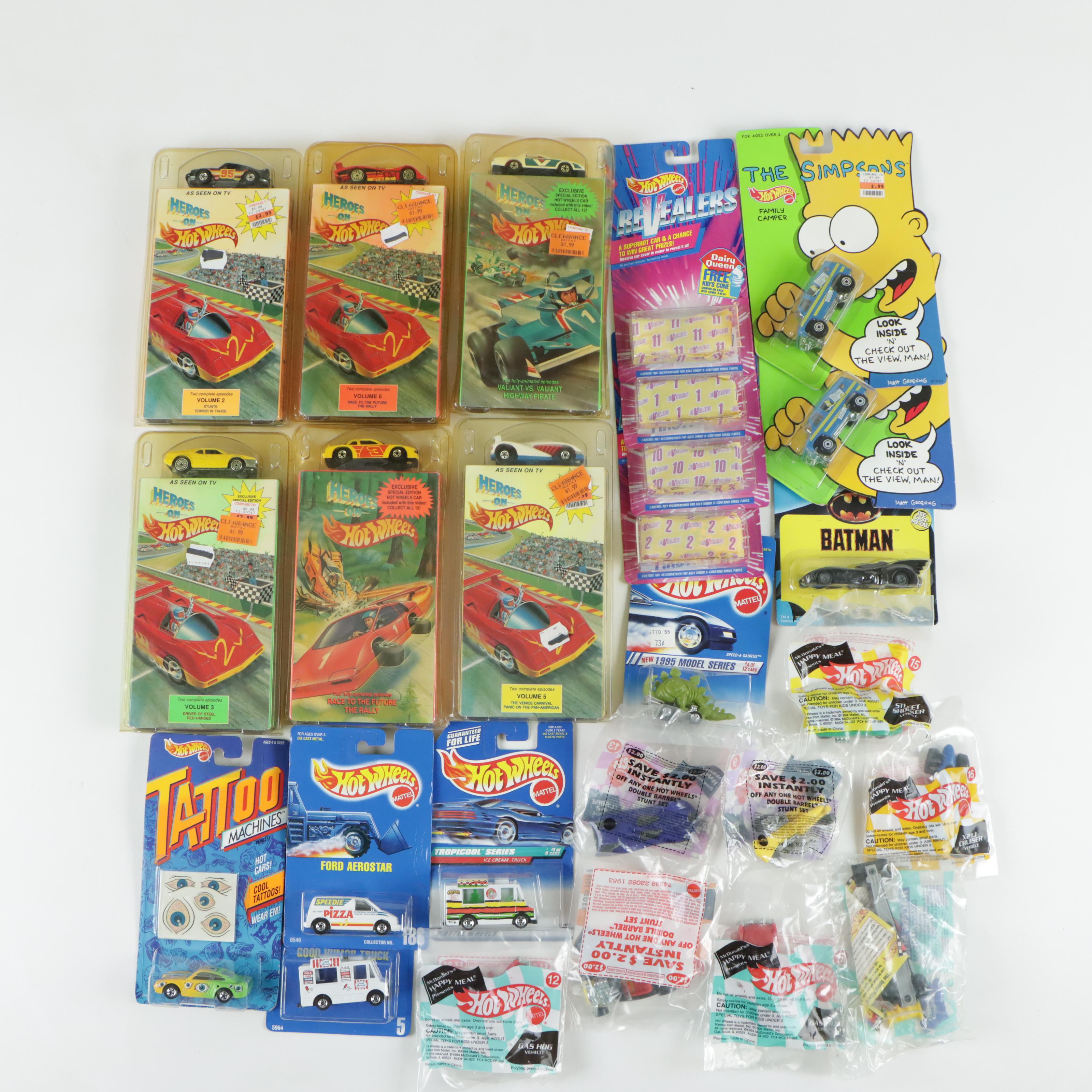 Hot Wheels Tattoo Machines, ReVealers, "Heroes on Hot Wheels" VHS, and More
