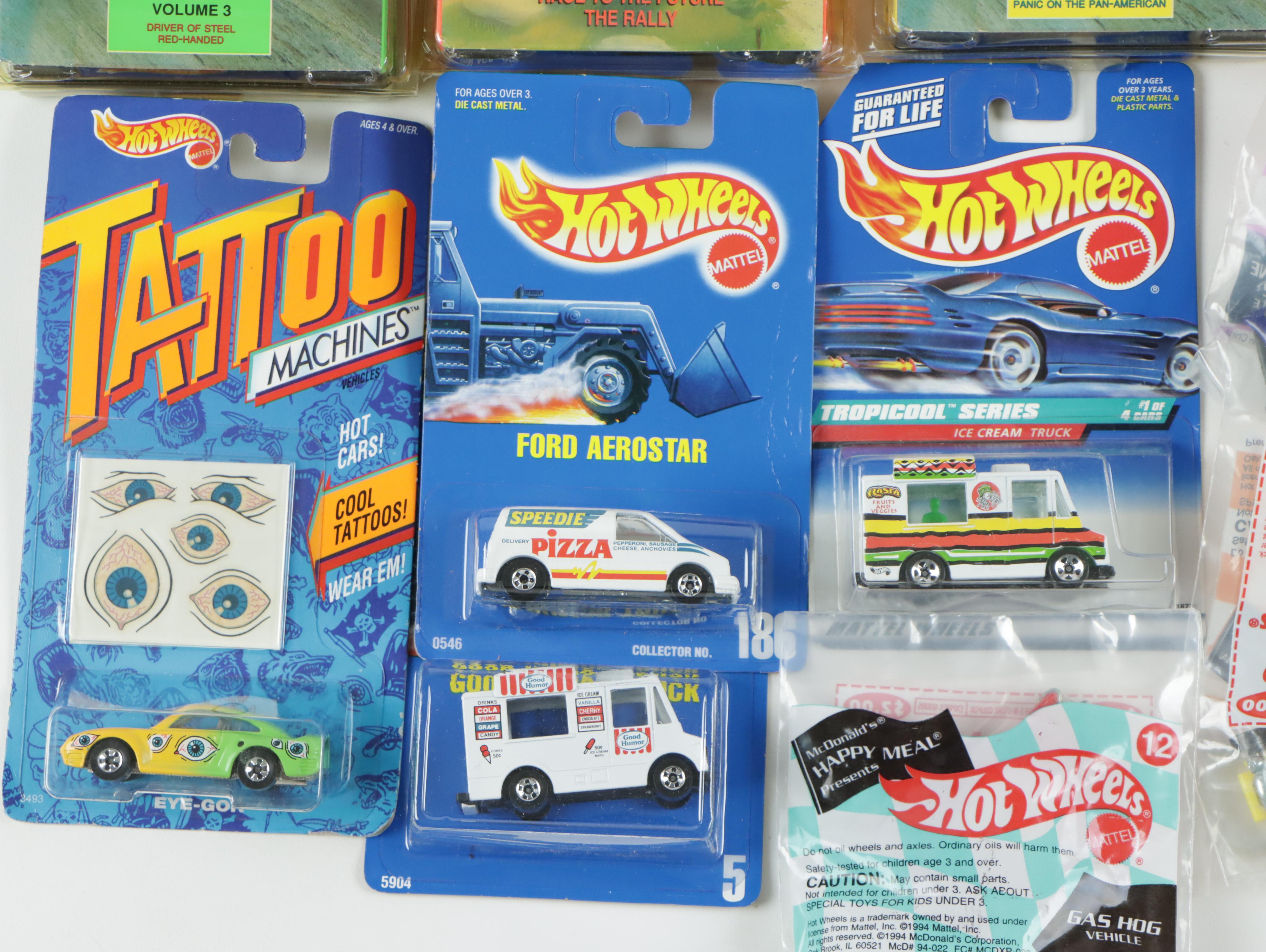 Hot Wheels Tattoo Machines, ReVealers, "Heroes on Hot Wheels" VHS, and More
