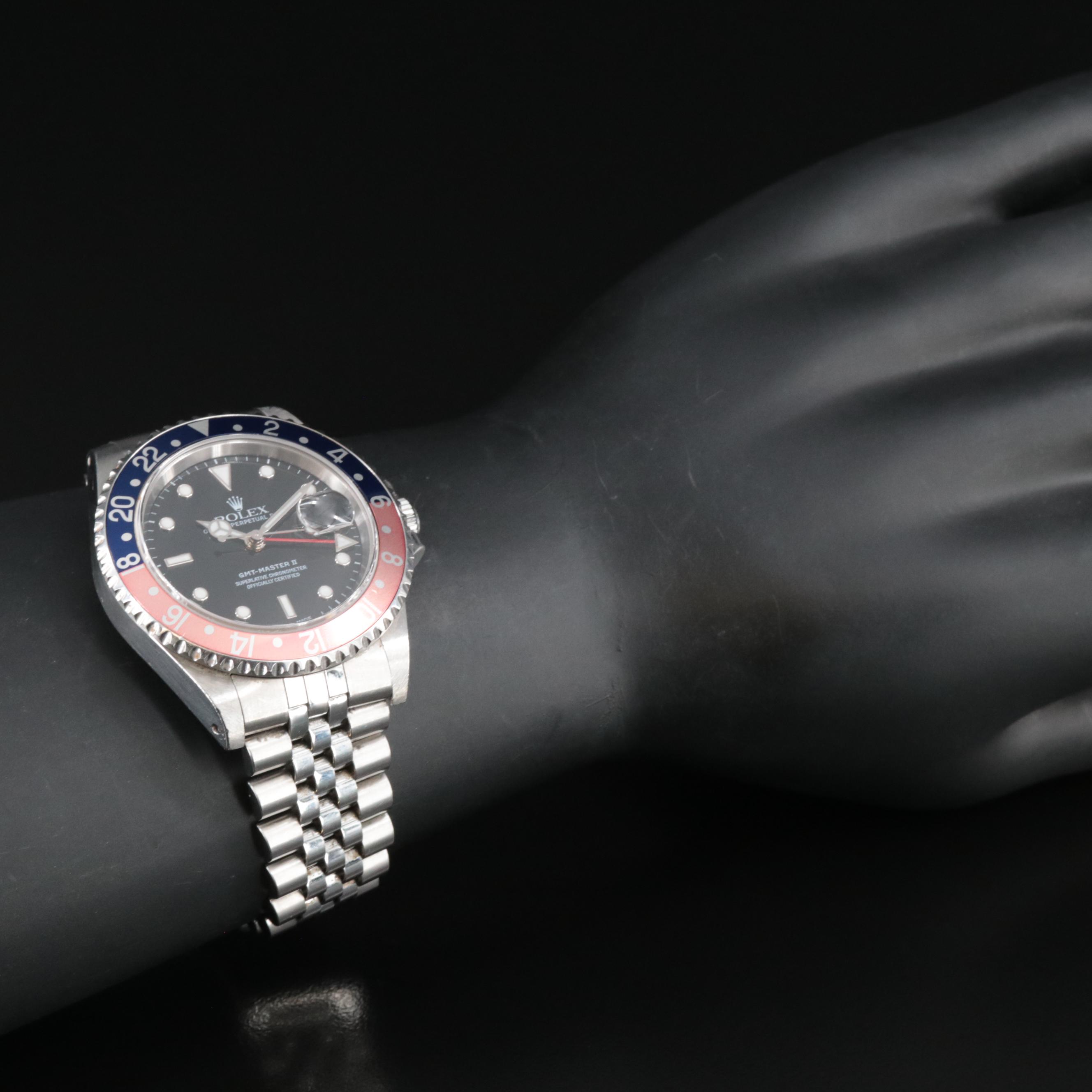 2000 Rolex GMT Master II Stainless Steel Watch