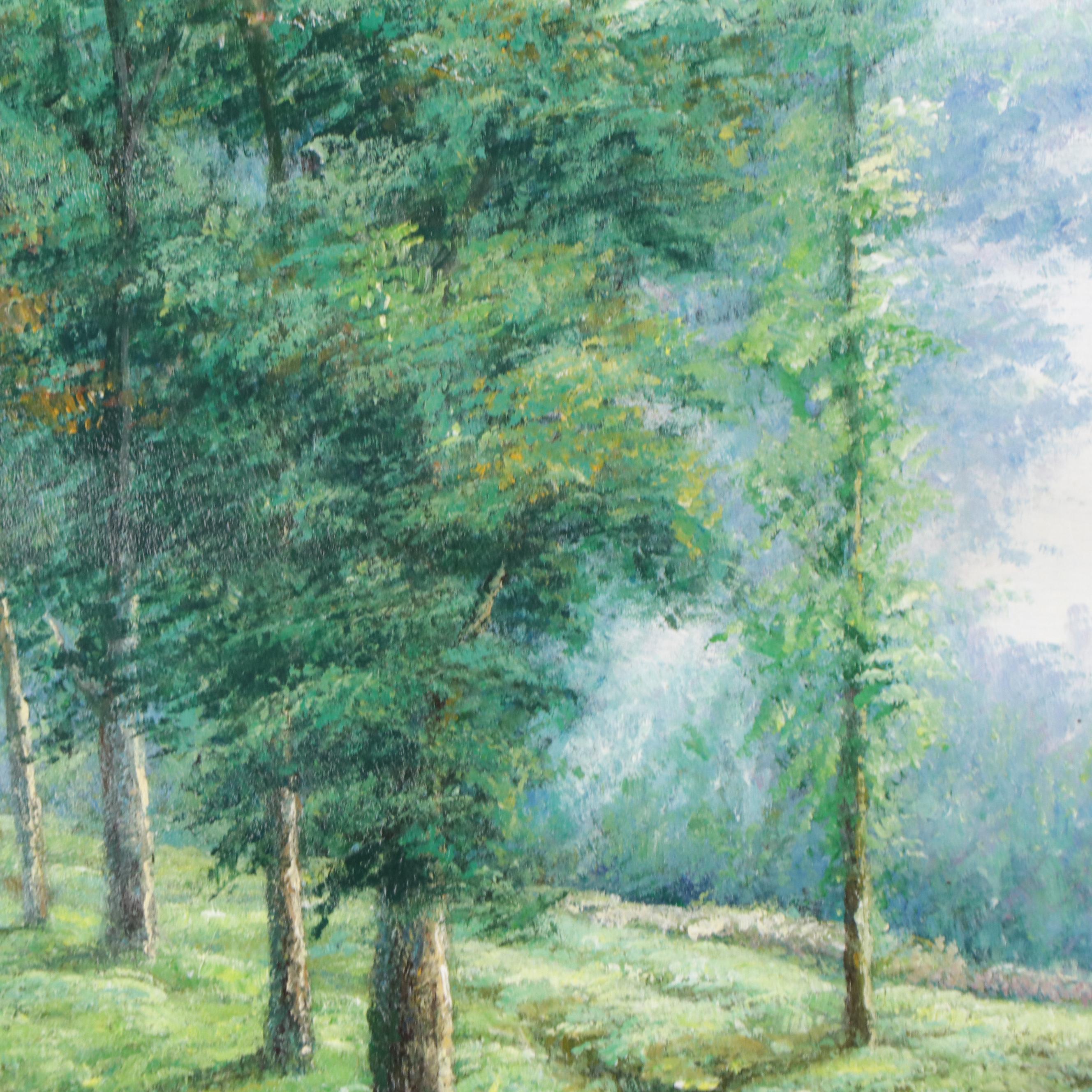 Qinghua Landscape Oil Painting, 21st Century