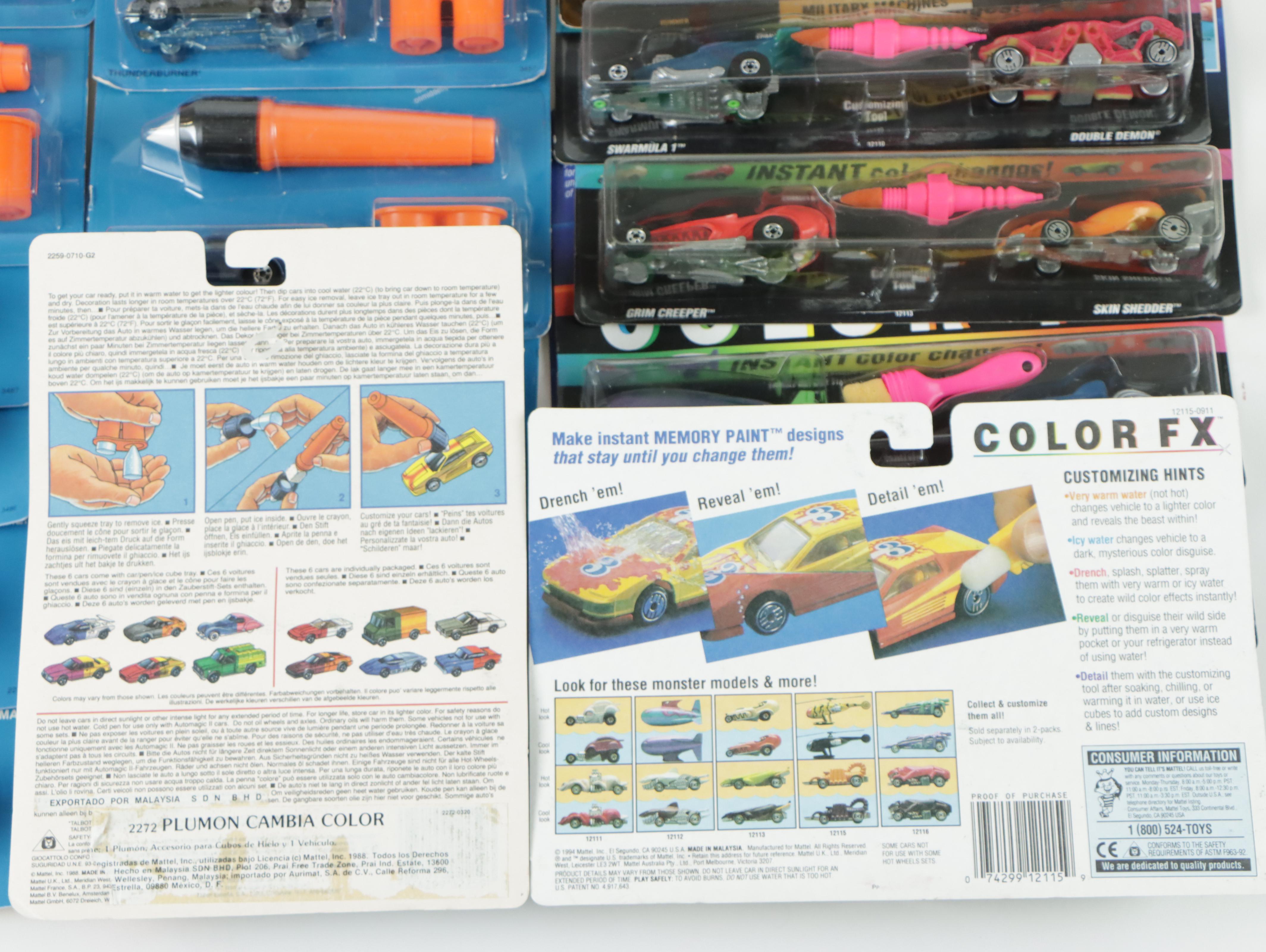 Mattel "Color FX", Other Mattel Color-Changing Hot Wheels and More