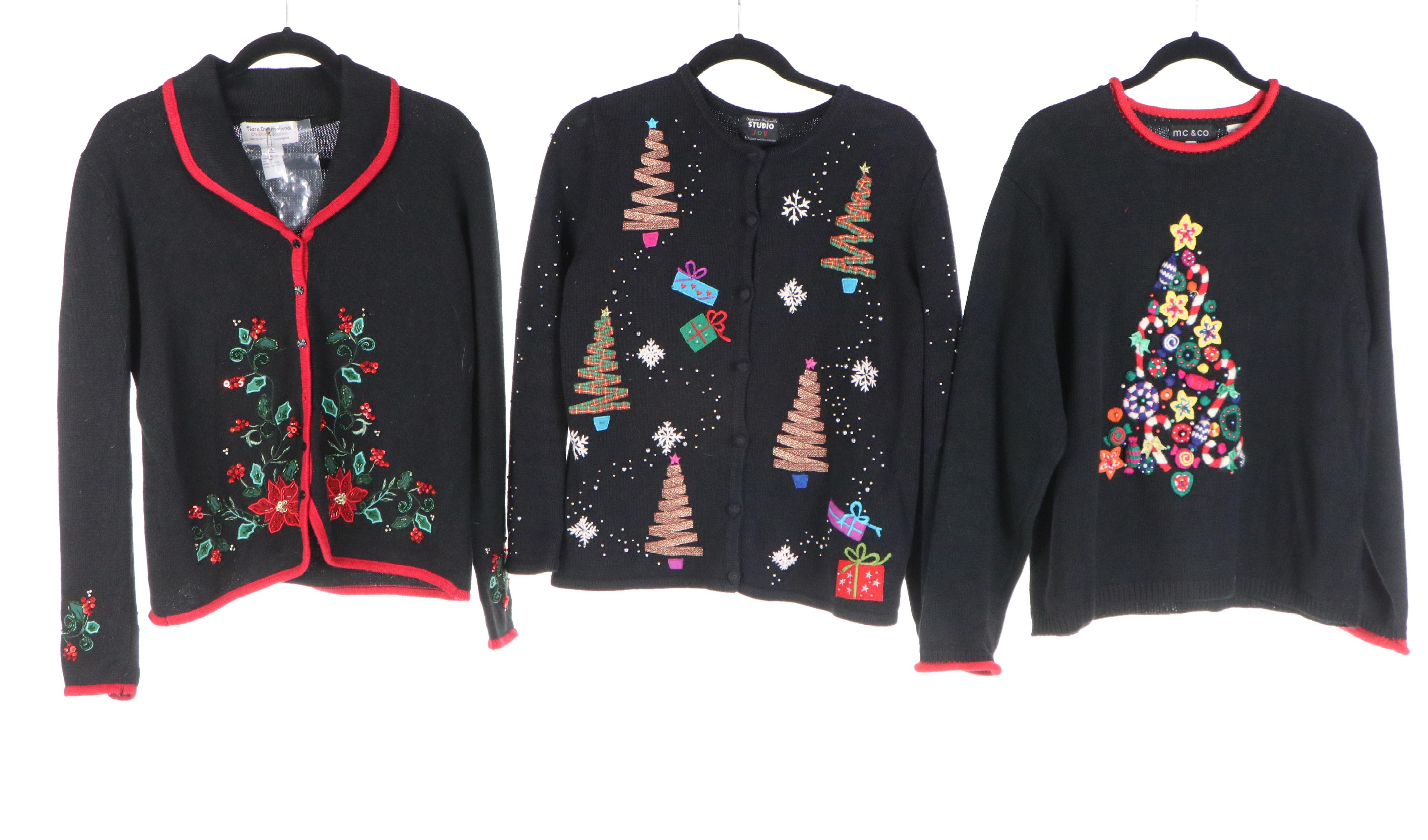 Festive Embellished Holiday Sweaters Featuring Designers Original Studio, & More