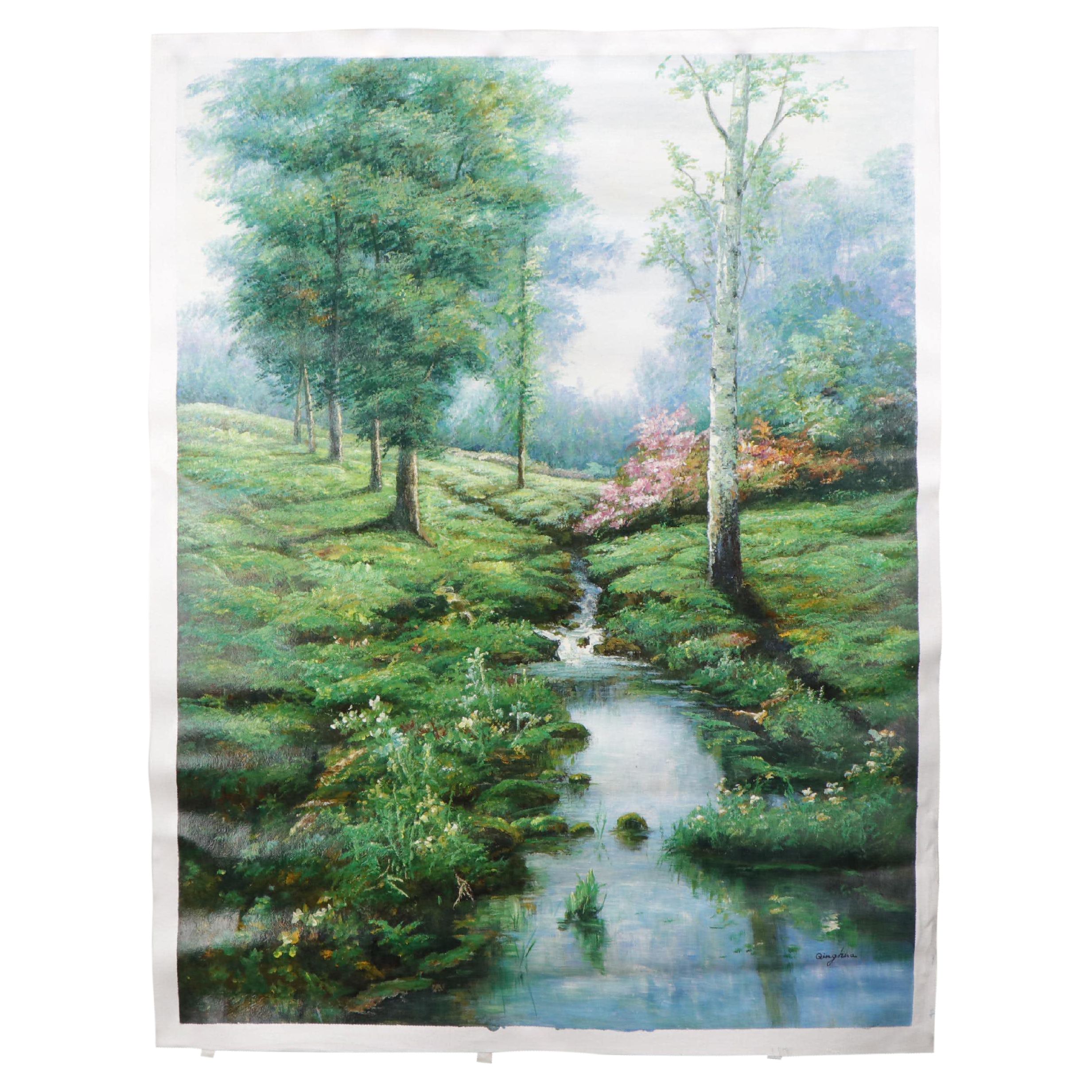 Qinghua Landscape Oil Painting, 21st Century
