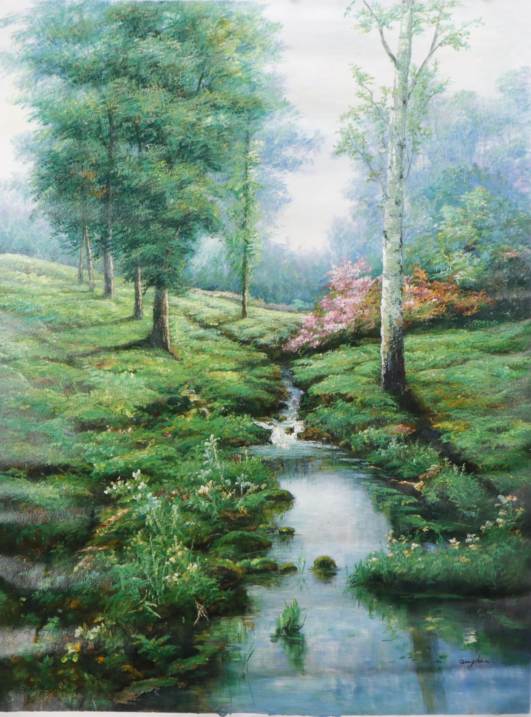 Qinghua Landscape Oil Painting, 21st Century