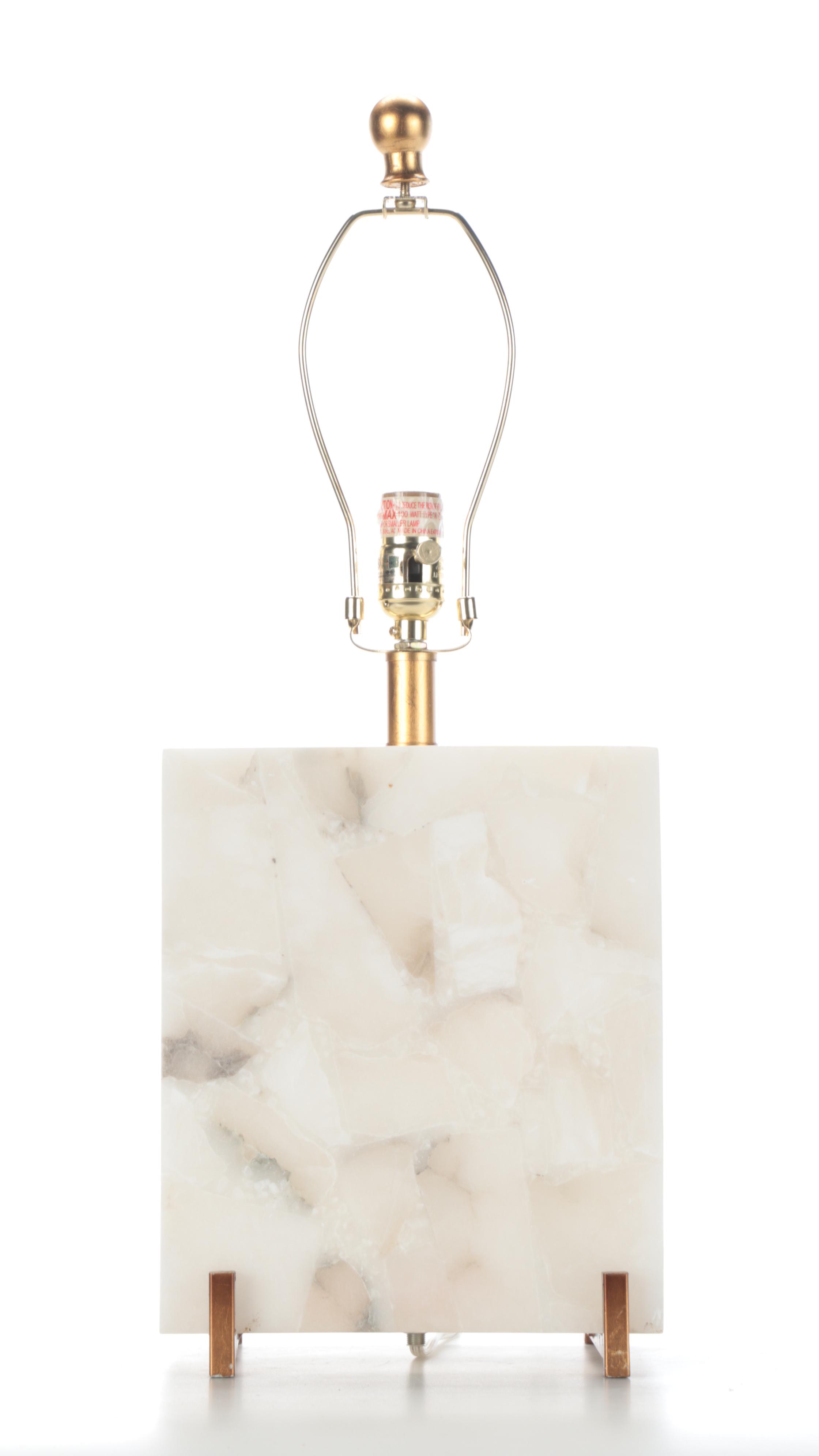 Simon Blake Interiors Alabaster Table Lamp, Contemporary