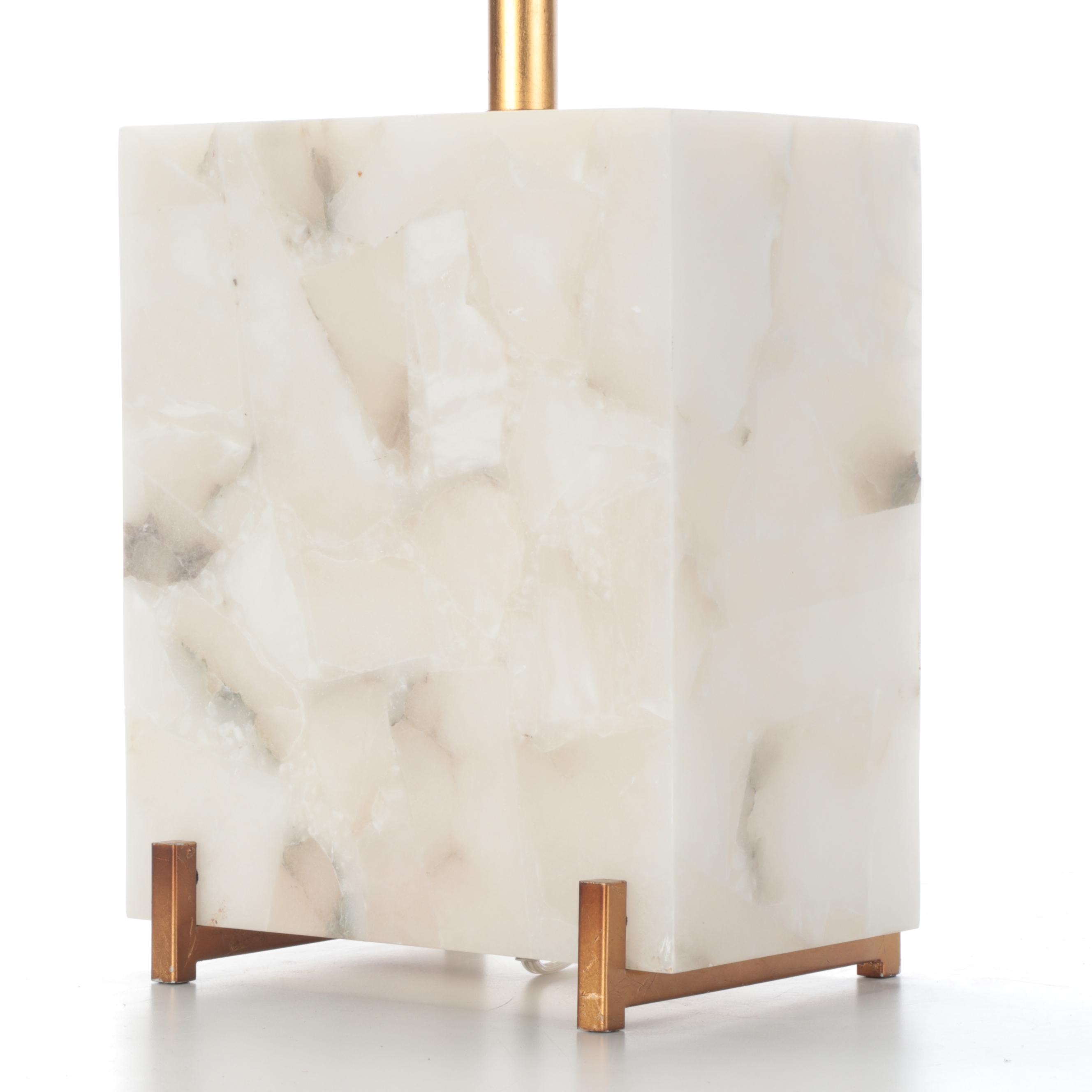 Simon Blake Interiors Alabaster Table Lamp, Contemporary