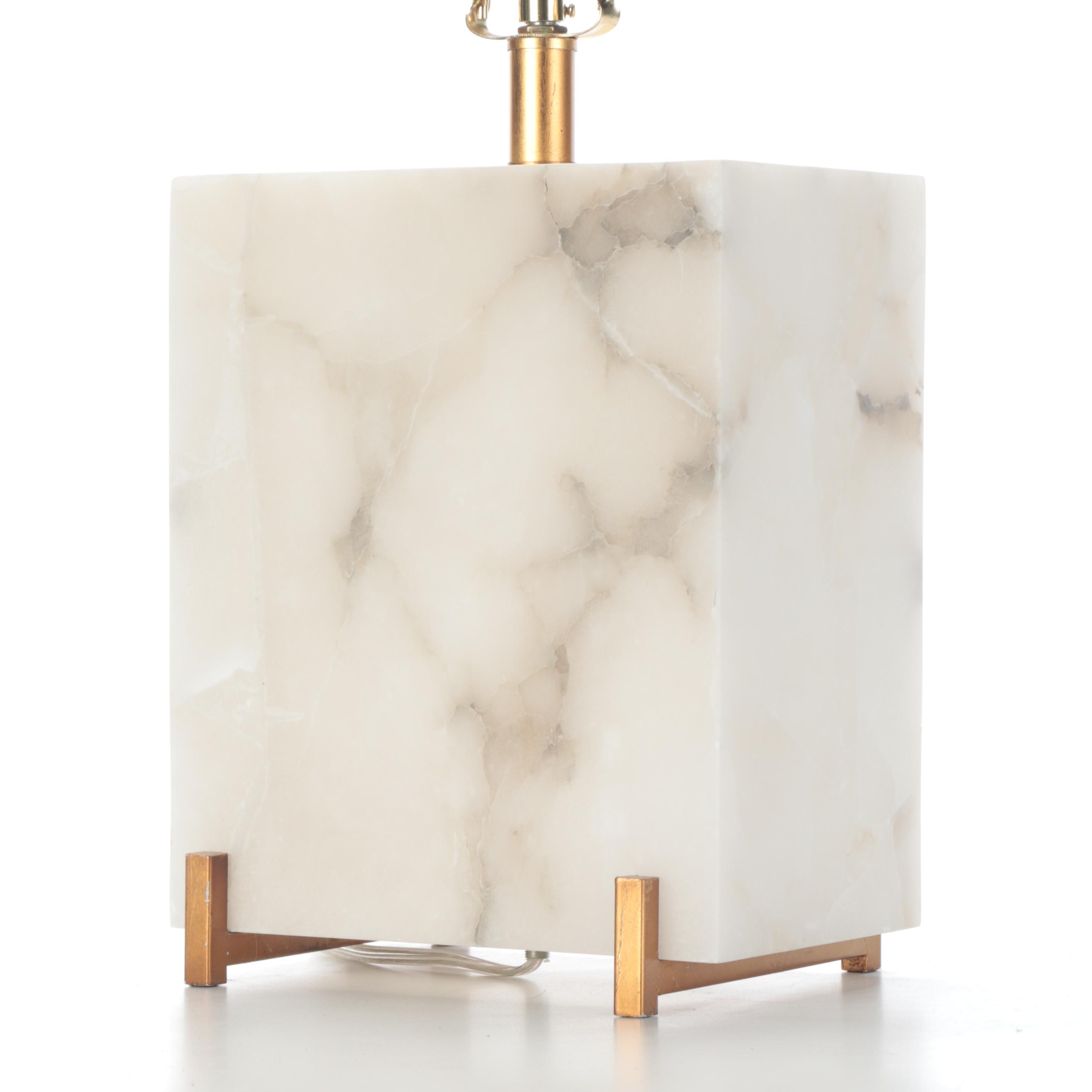 Simon Blake Interiors Alabaster Table Lamp, Contemporary