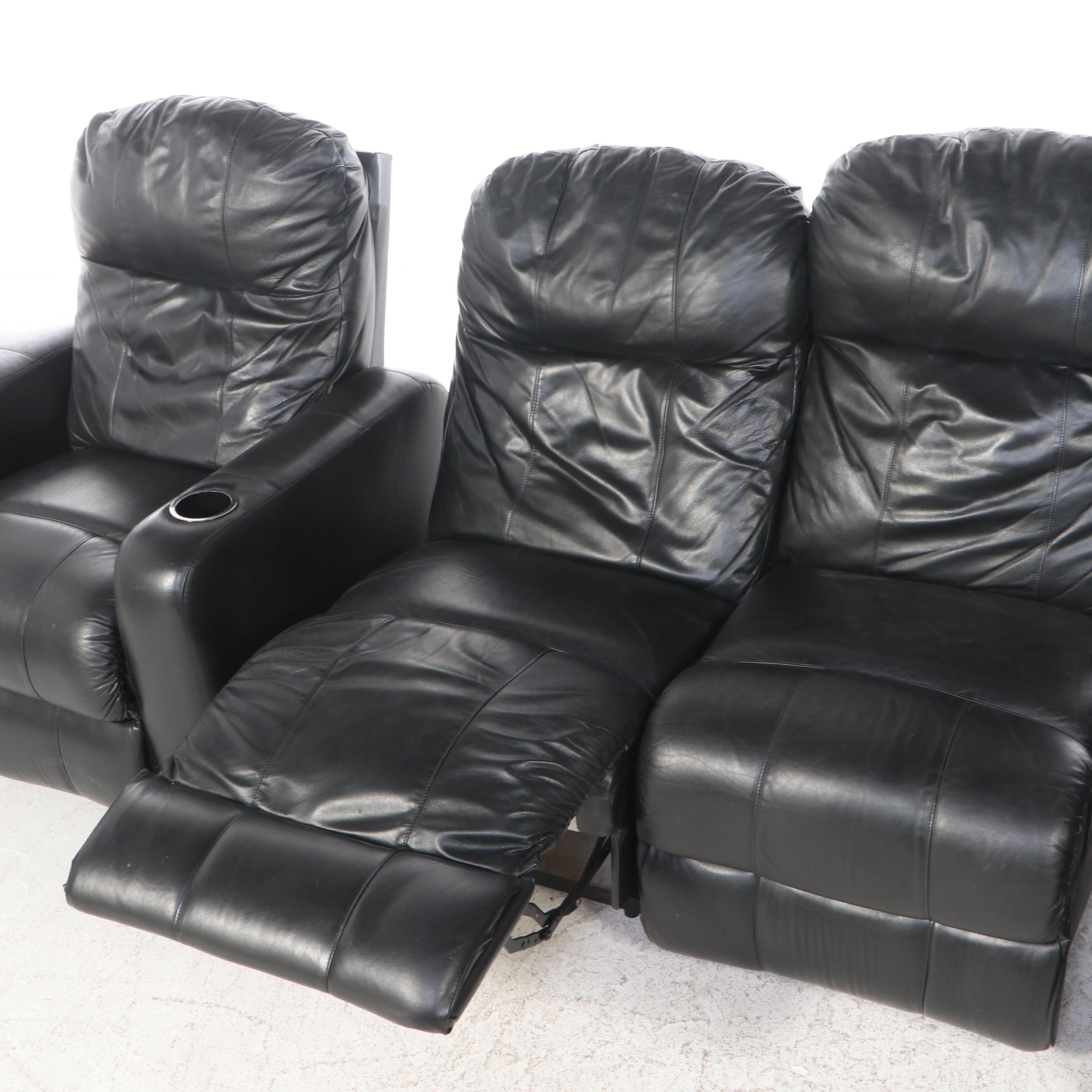 Contemporary Faux Leather Reclining Sectional Sofa