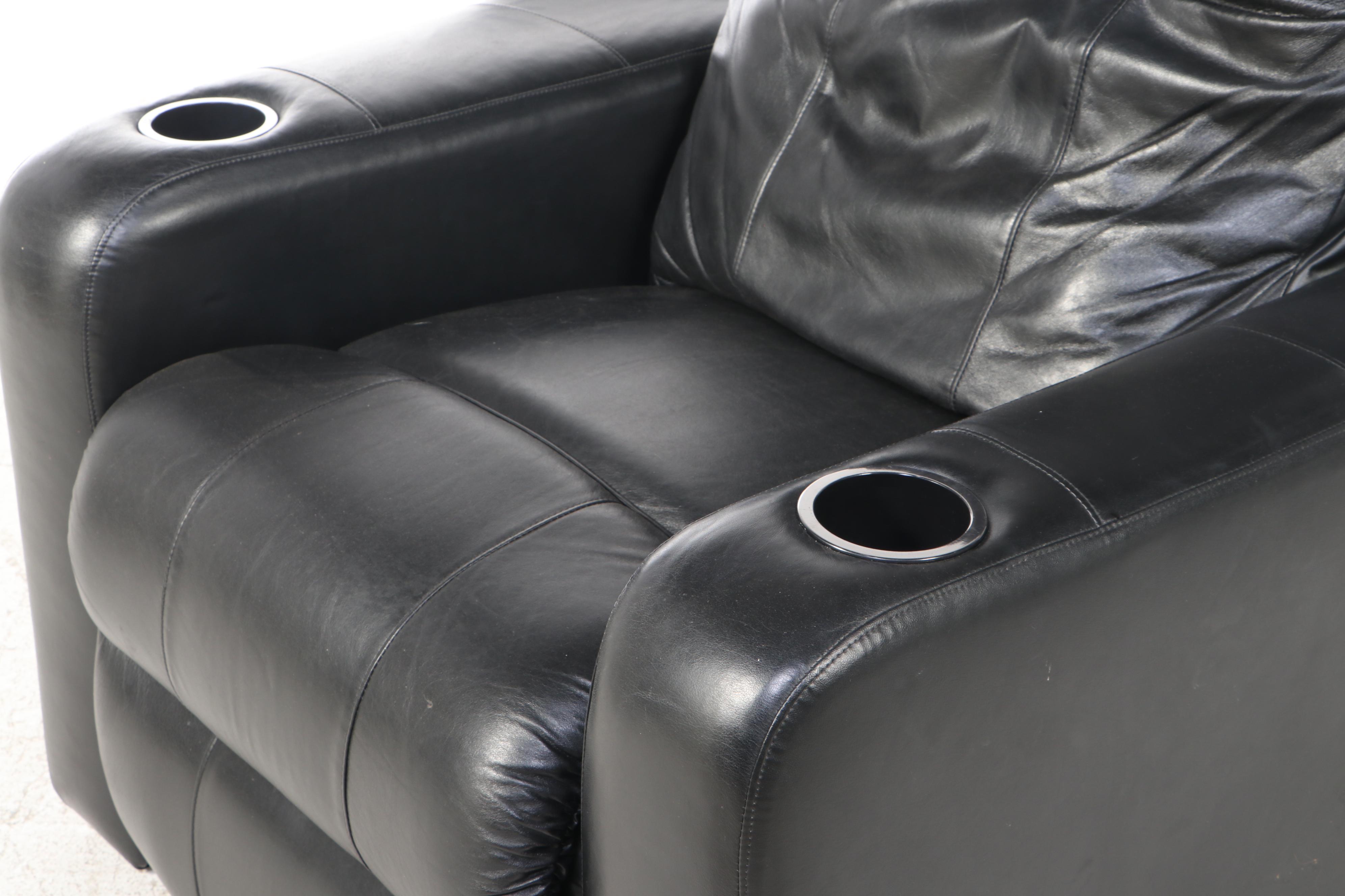 Contemporary Faux Leather Reclining Sectional Sofa