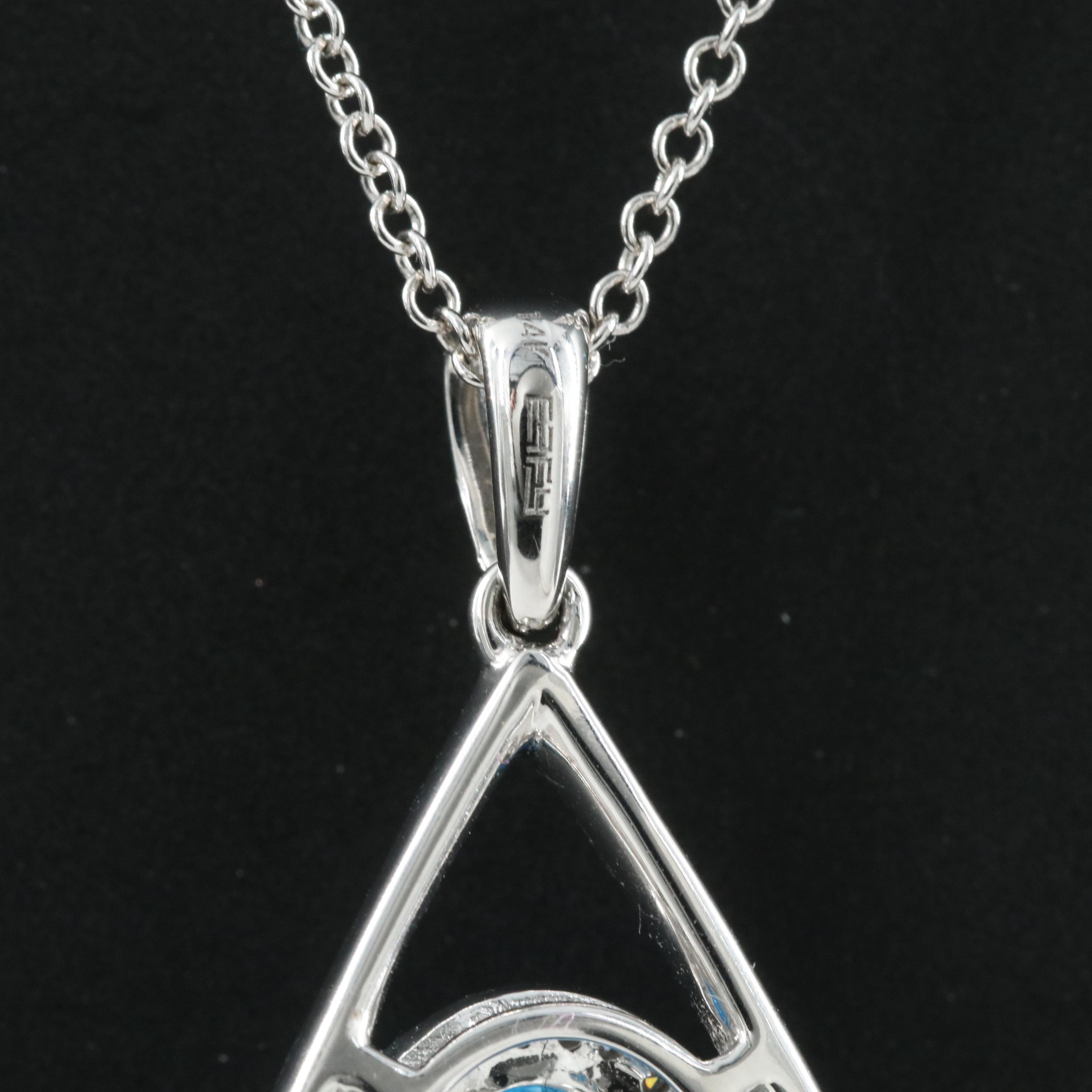 EFFY 14K Blue Topaz and Diamond Pendant Necklace