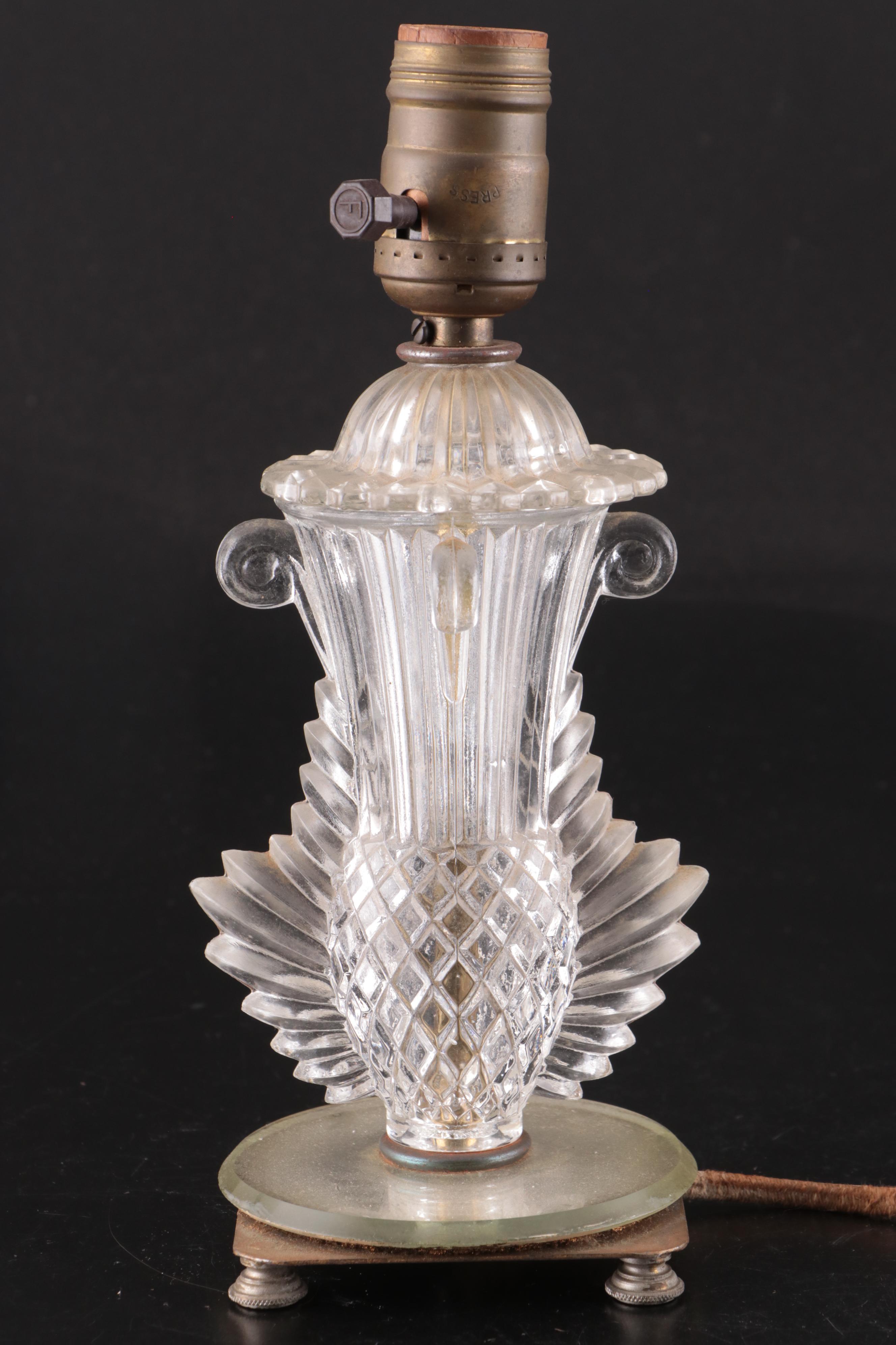 Art Deco Style and Other Glass Table Lamps, Early to Mid-20th Century
