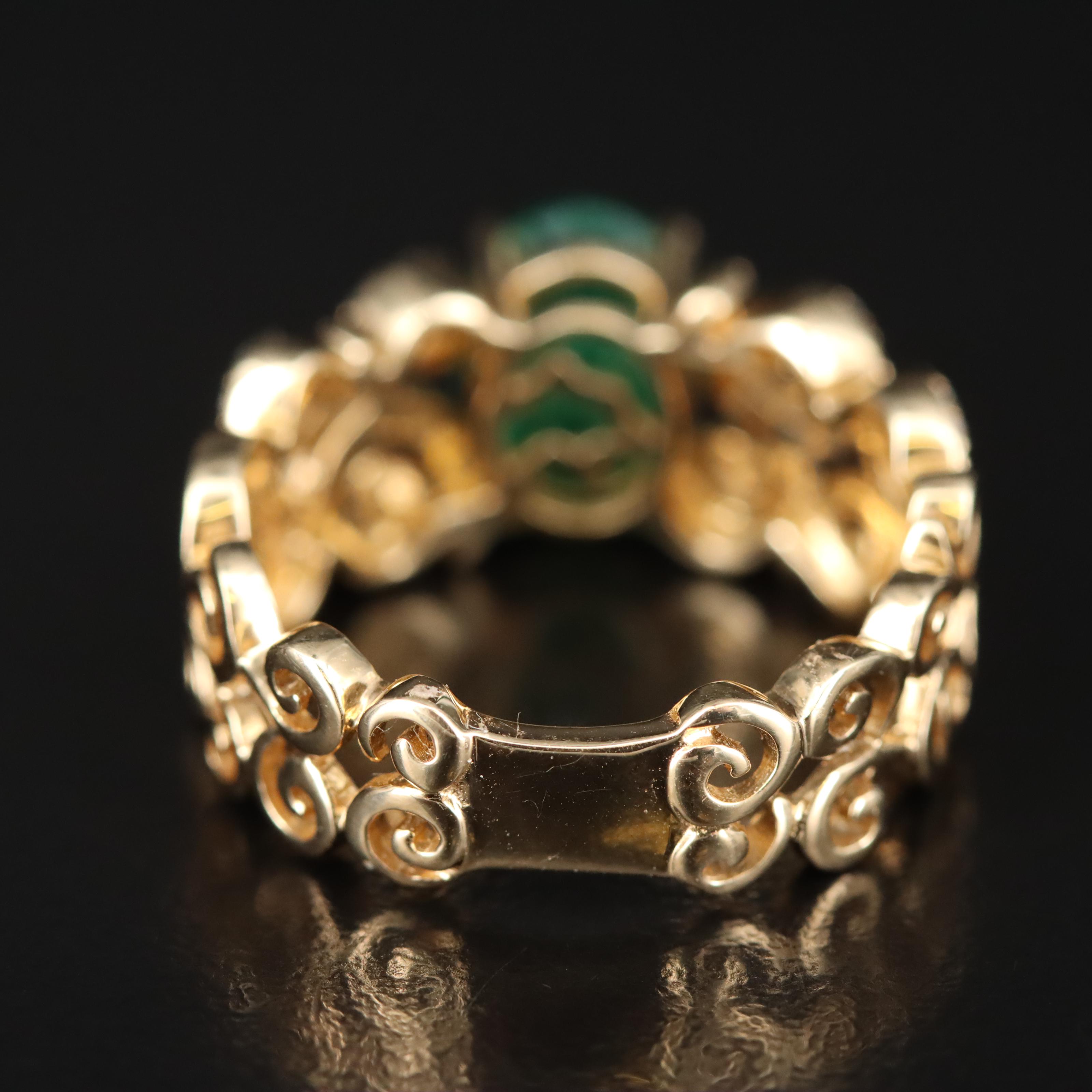 Effy 14K Emerald and Diamond Ring