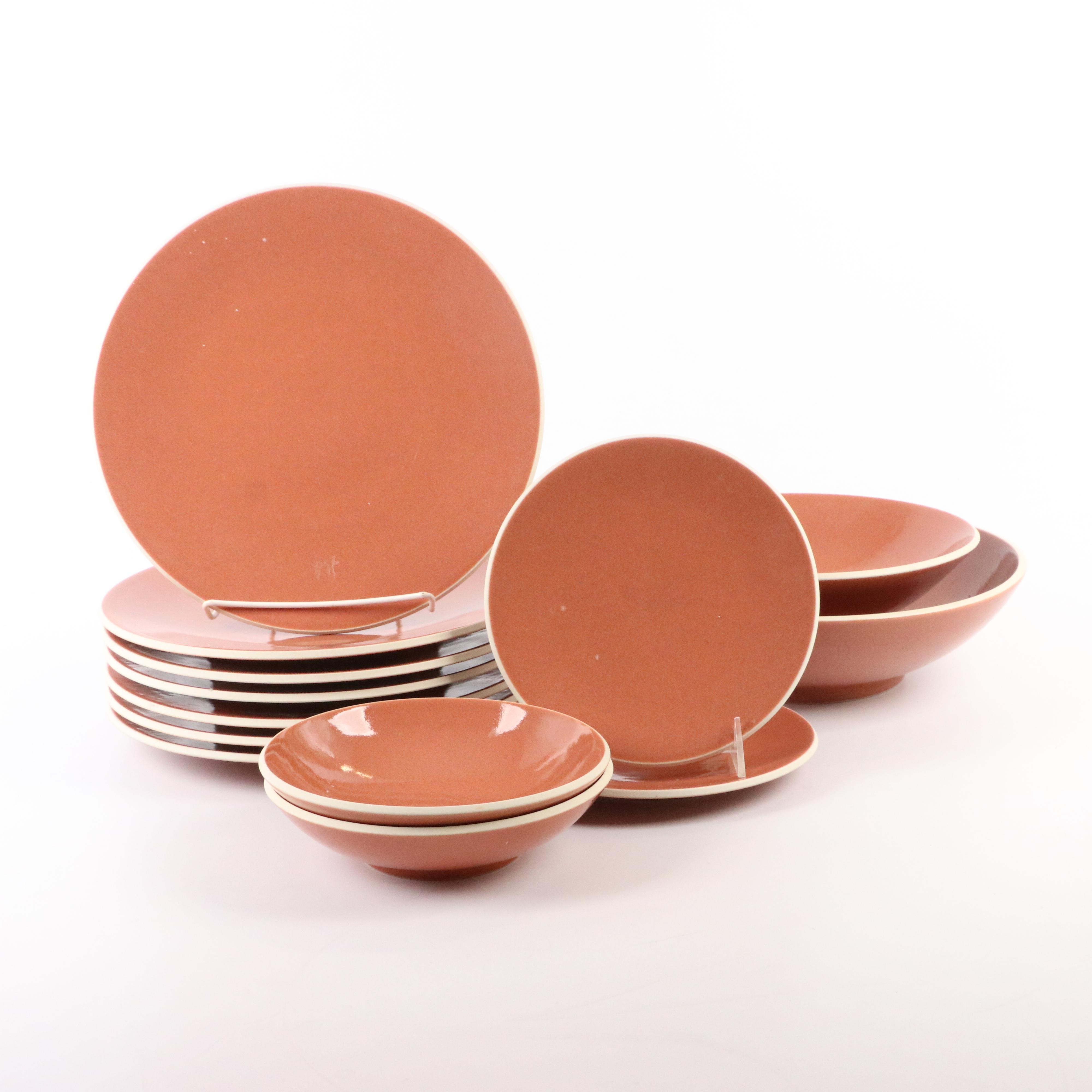 Sasaki "Colorstone Terracotta" Stoneware Dinnerware, Late 20th Century