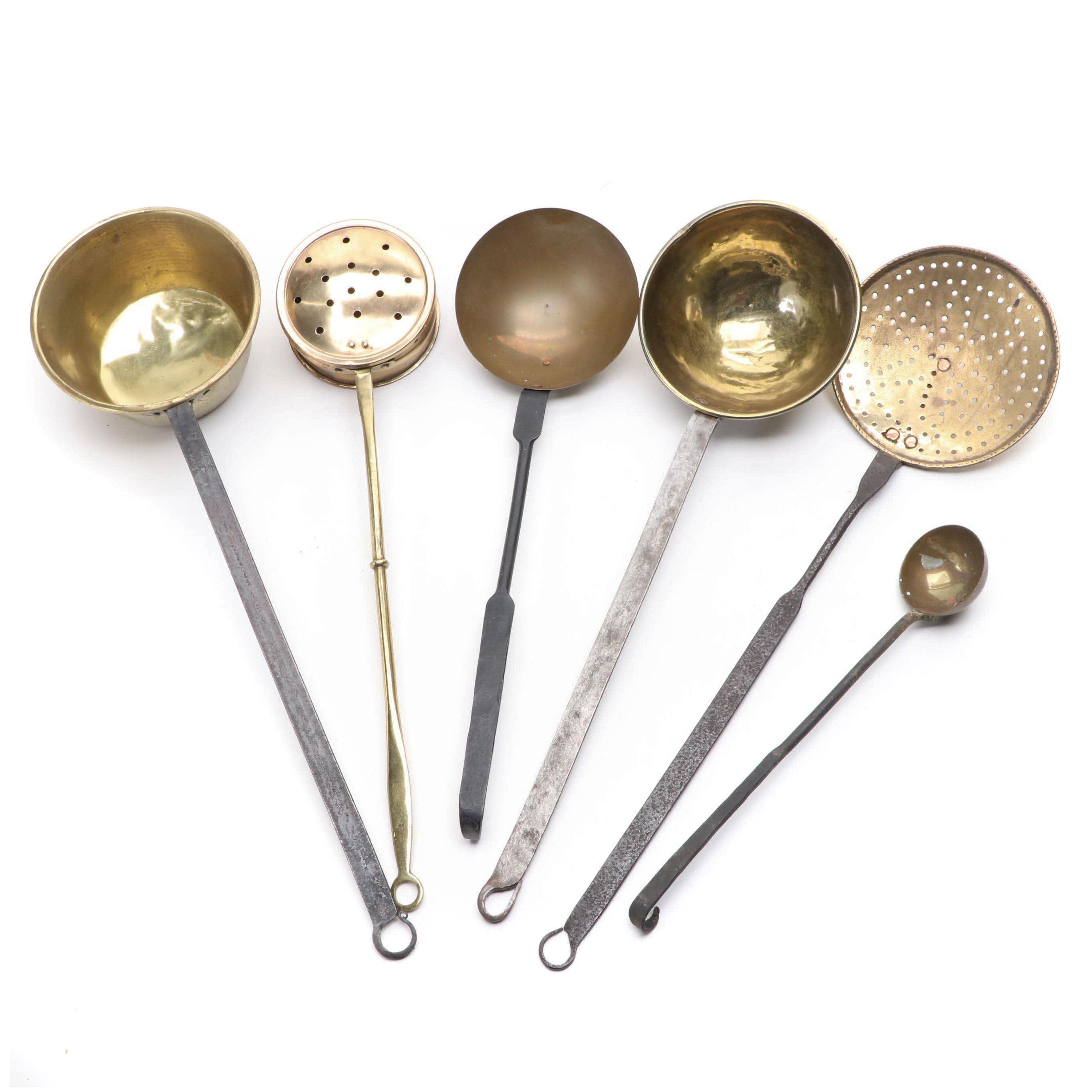 Cast Iron and Brass Bed Warmers and Other Tools