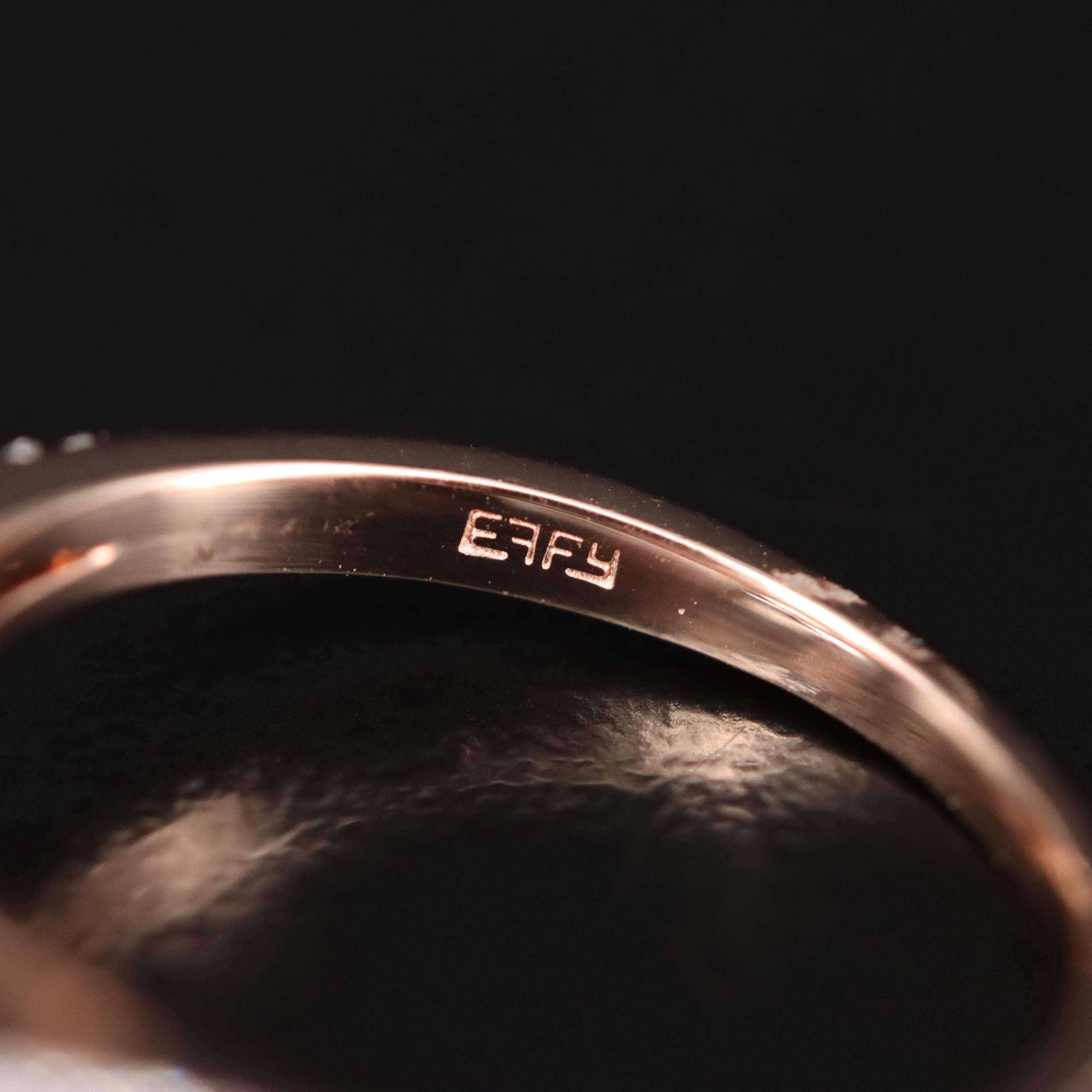 EFFY 14K Rose Gold Aquamarine and Diamond Ring