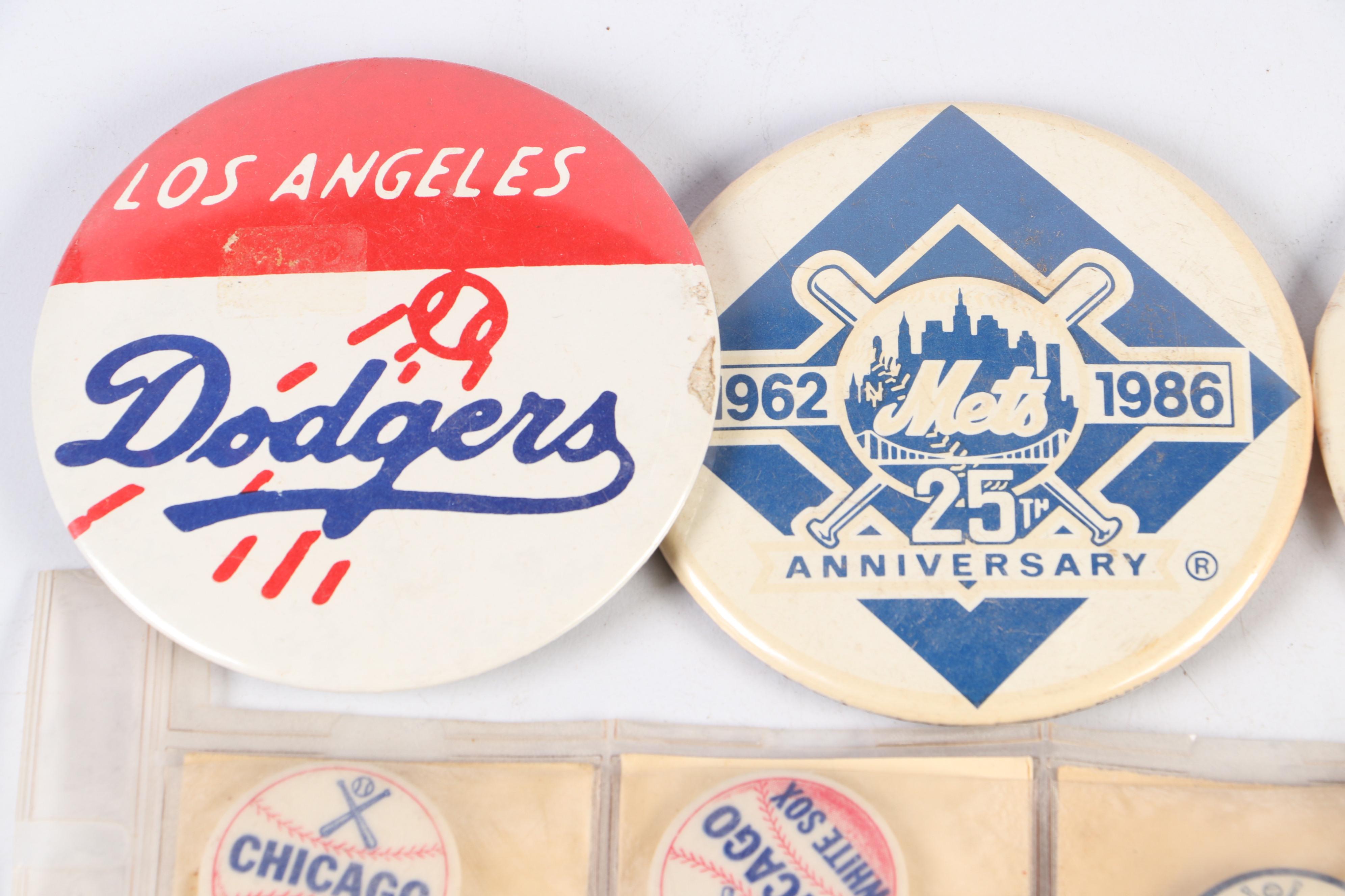 New York Mets, Chicago Cubs, and More Baseball Team Pins, Mid–Late 20th Century