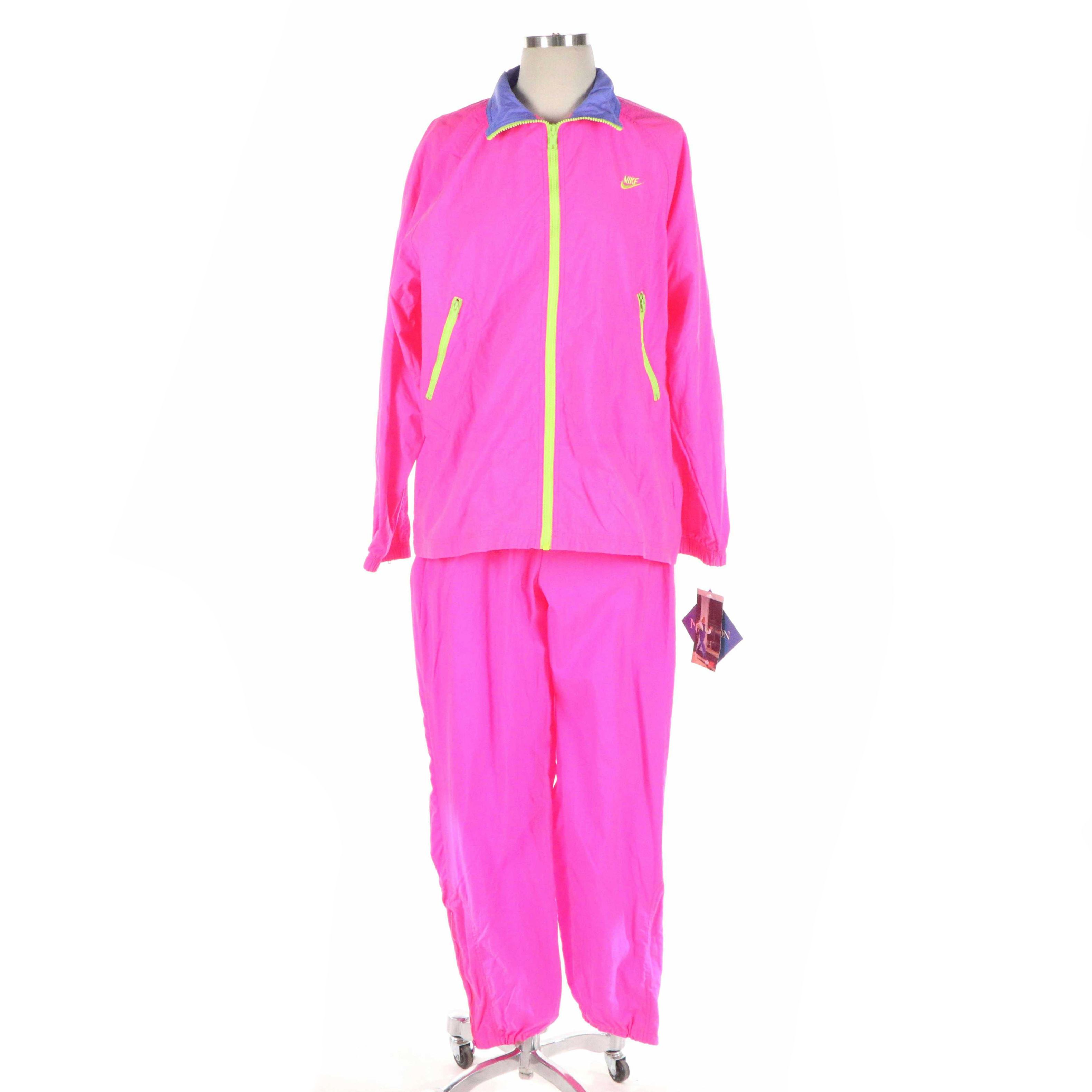 Nike NikeLon Walking Collection Neon Pink & Yellow Tracksuit, With Tags