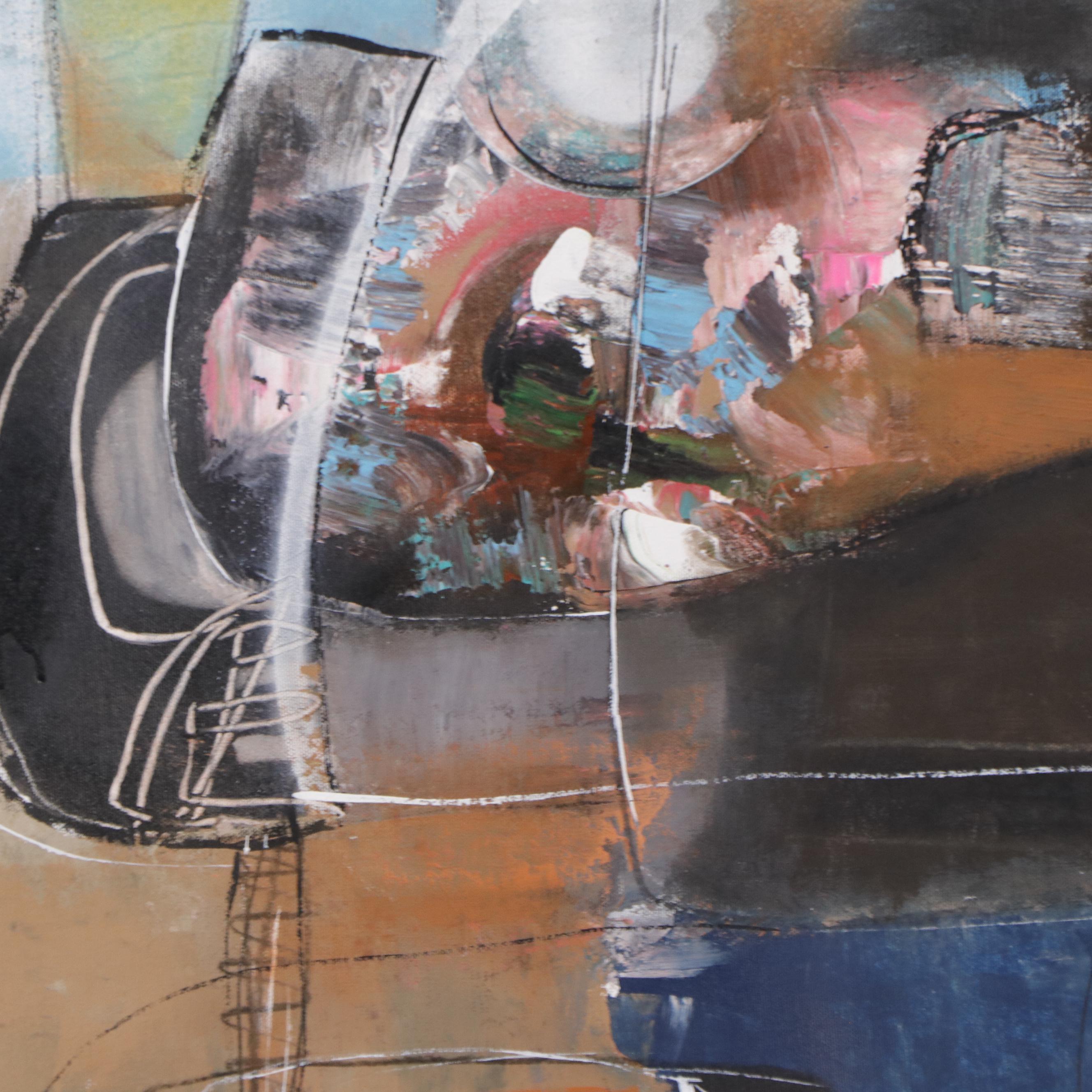 Michel Blazquez Abstract Mixed Media Painting "The Mystery of Silence," 2023