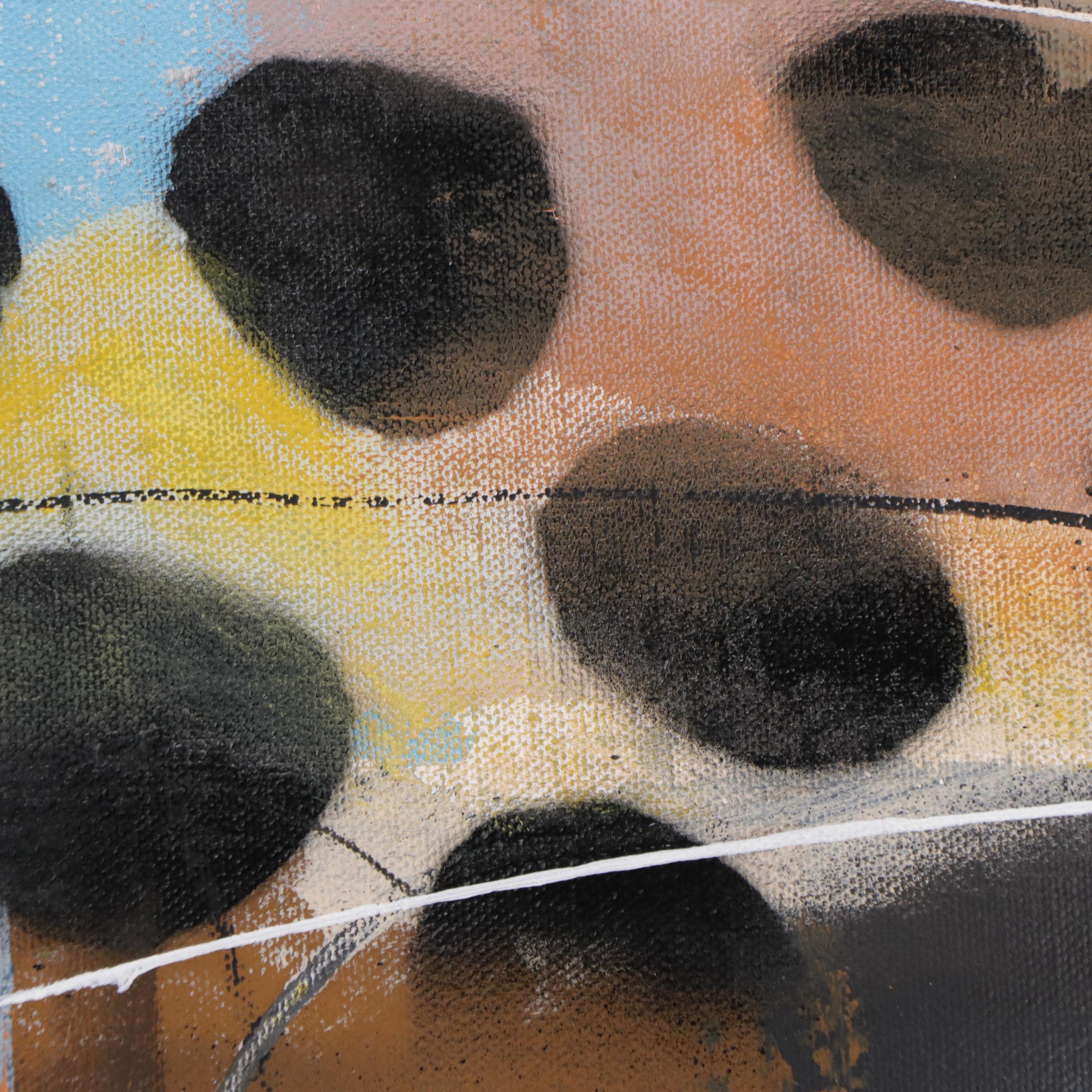 Michel Blazquez Abstract Mixed Media Painting "The Mystery of Silence," 2023